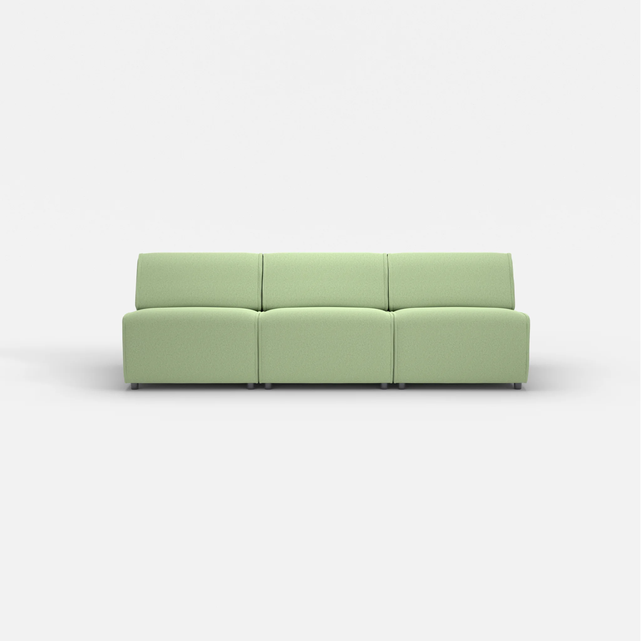 3 Sitzer Sofa Belleform ohne Armlehne 2 dama0042 in Hellgrün von vorne