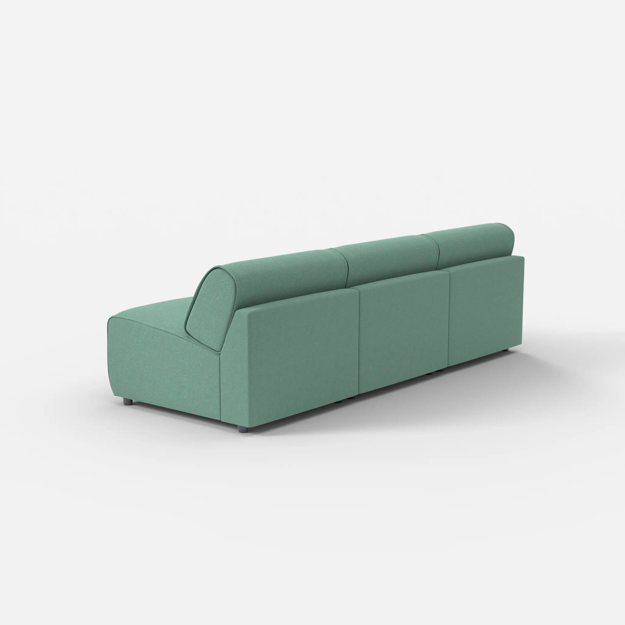 3 Sitzer Sofa Belleform ohne Armlehne 2 dama0045 in Türkis von hinten