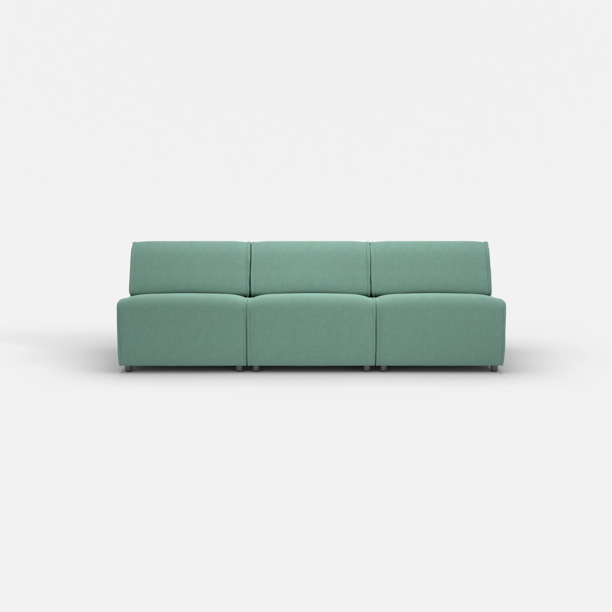 3 Sitzer Sofa Belleform ohne Armlehne 2 dama0045 in Türkis von vorne