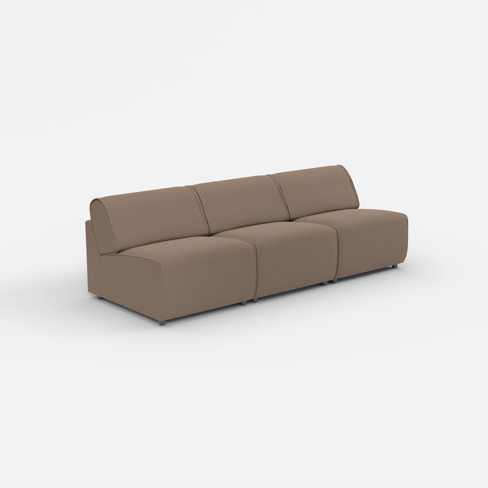 3 Sitzer Sofa Belleform ohne Armlehne 2 dama0051 in Braun von der Seite