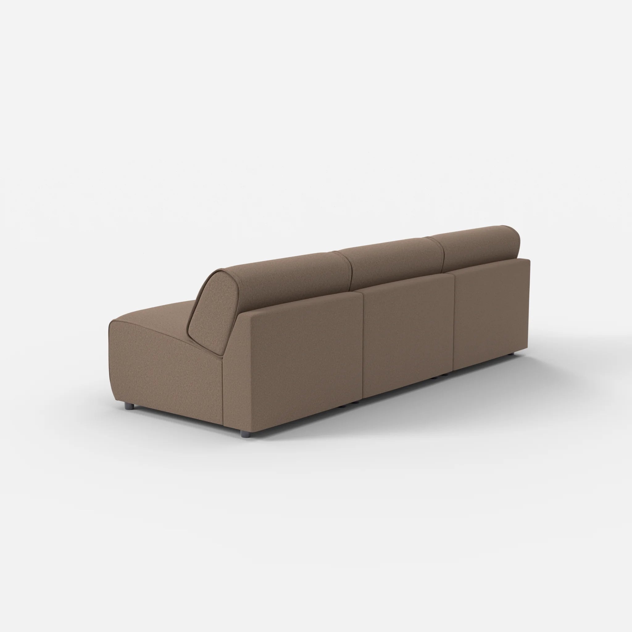 3 Sitzer Sofa Belleform ohne Armlehne 2 dama0051 in Braun von hinten