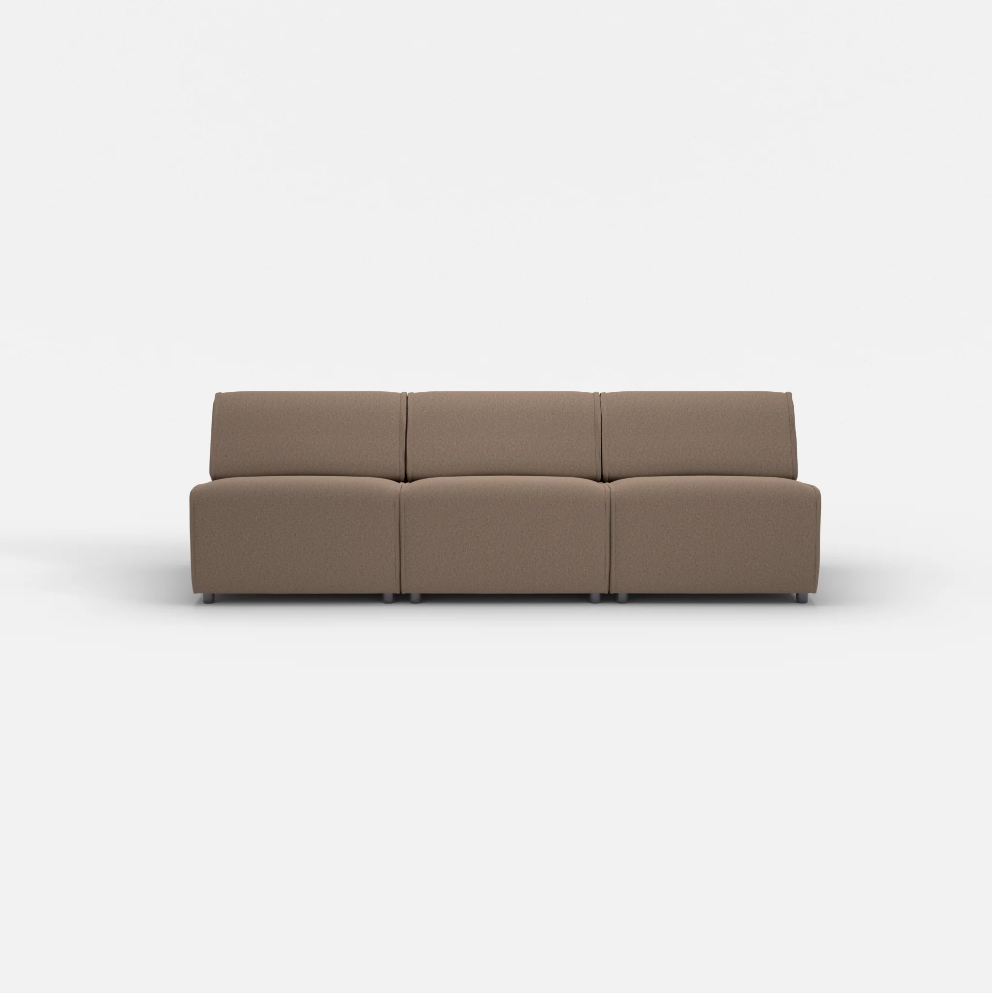 3 Sitzer Sofa Belleform ohne Armlehne 2 dama0051 in Braun von vorne