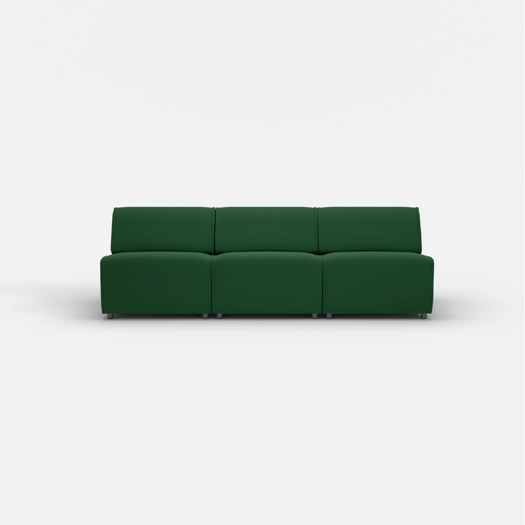 3 Sitzer Sofa Belleform ohne Armlehne 2 dama0052 in Dunkelgrün von vorne