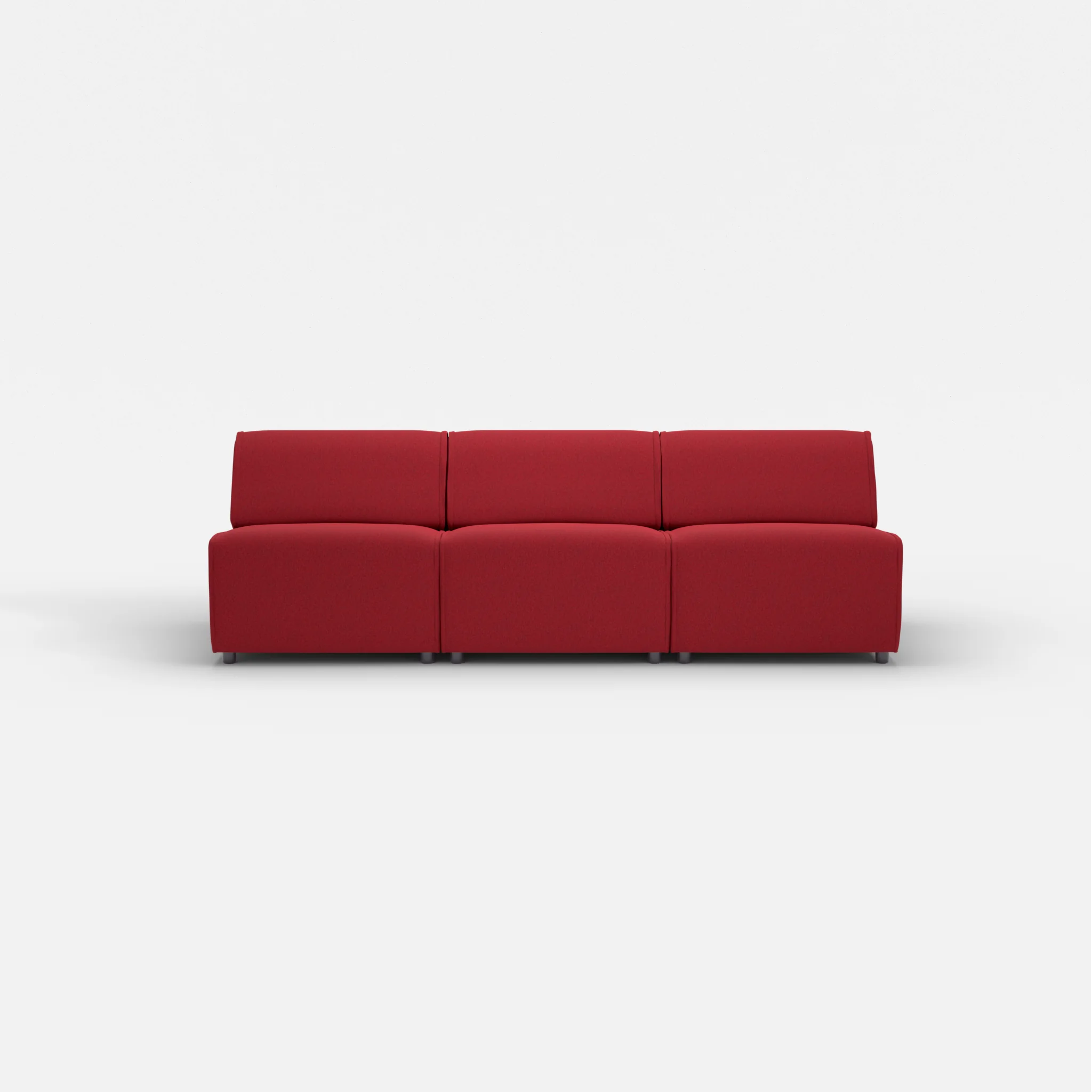 3 Sitzer Sofa Belleform ohne Armlehne 2 dama0053 in Rot von vorne