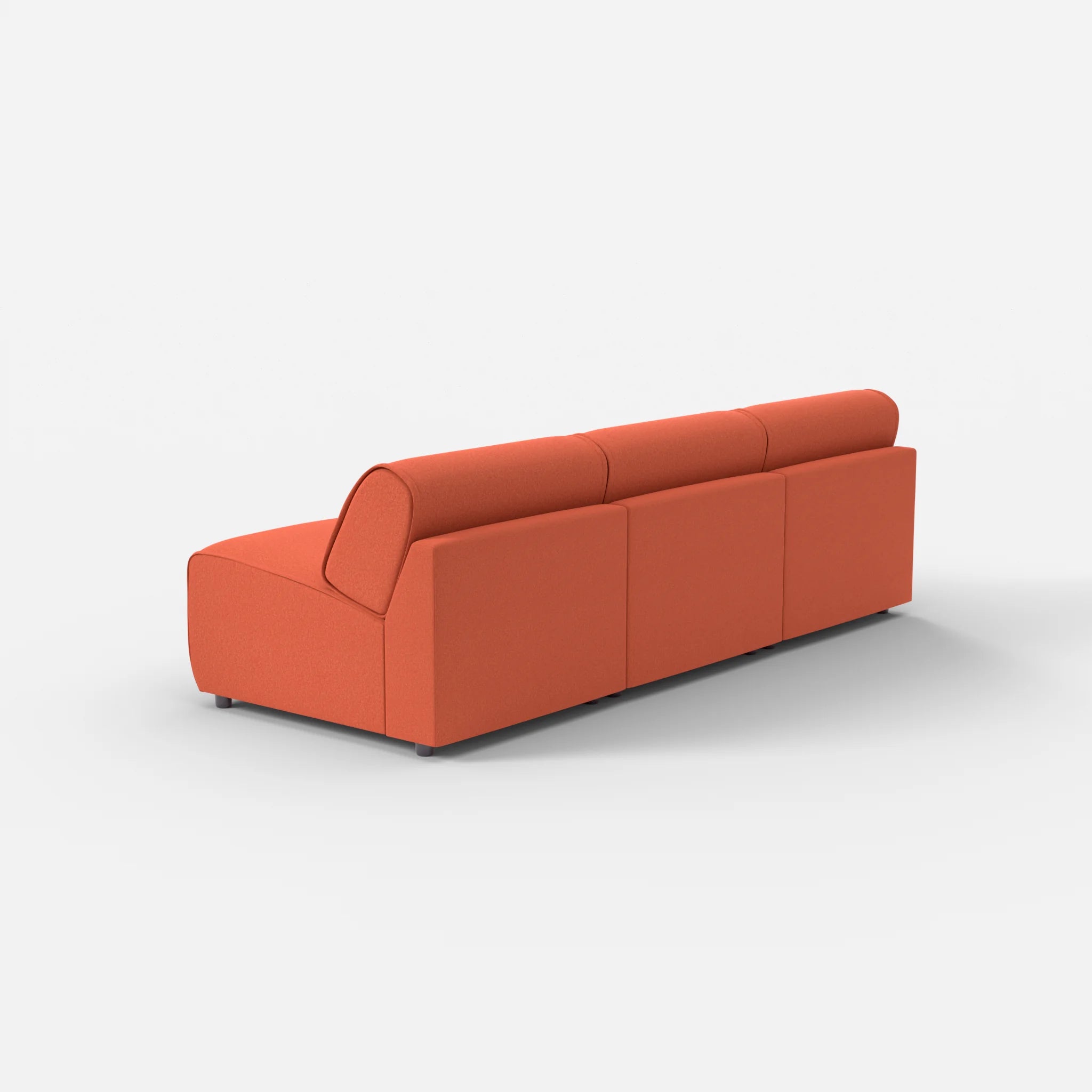 3 Sitzer Sofa Belleform ohne Armlehne 2 dama0062 in Orange von hinten