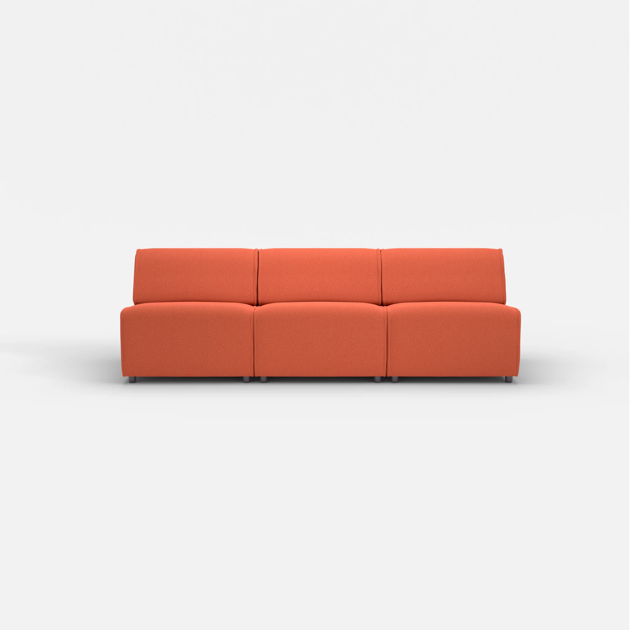 3 Sitzer Sofa Belleform ohne Armlehne 2 dama0062 in Orange von vorne