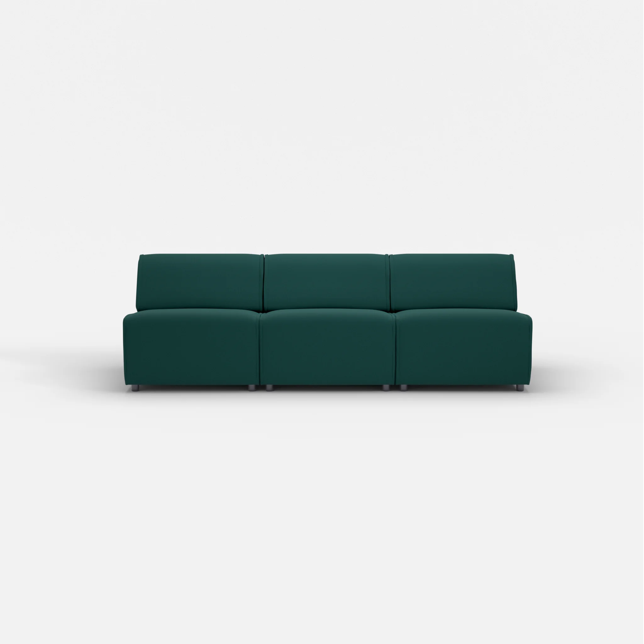 3 Sitzer Sofa Belleform ohne Armlehne 2 dama0073 in Petrol von vorne