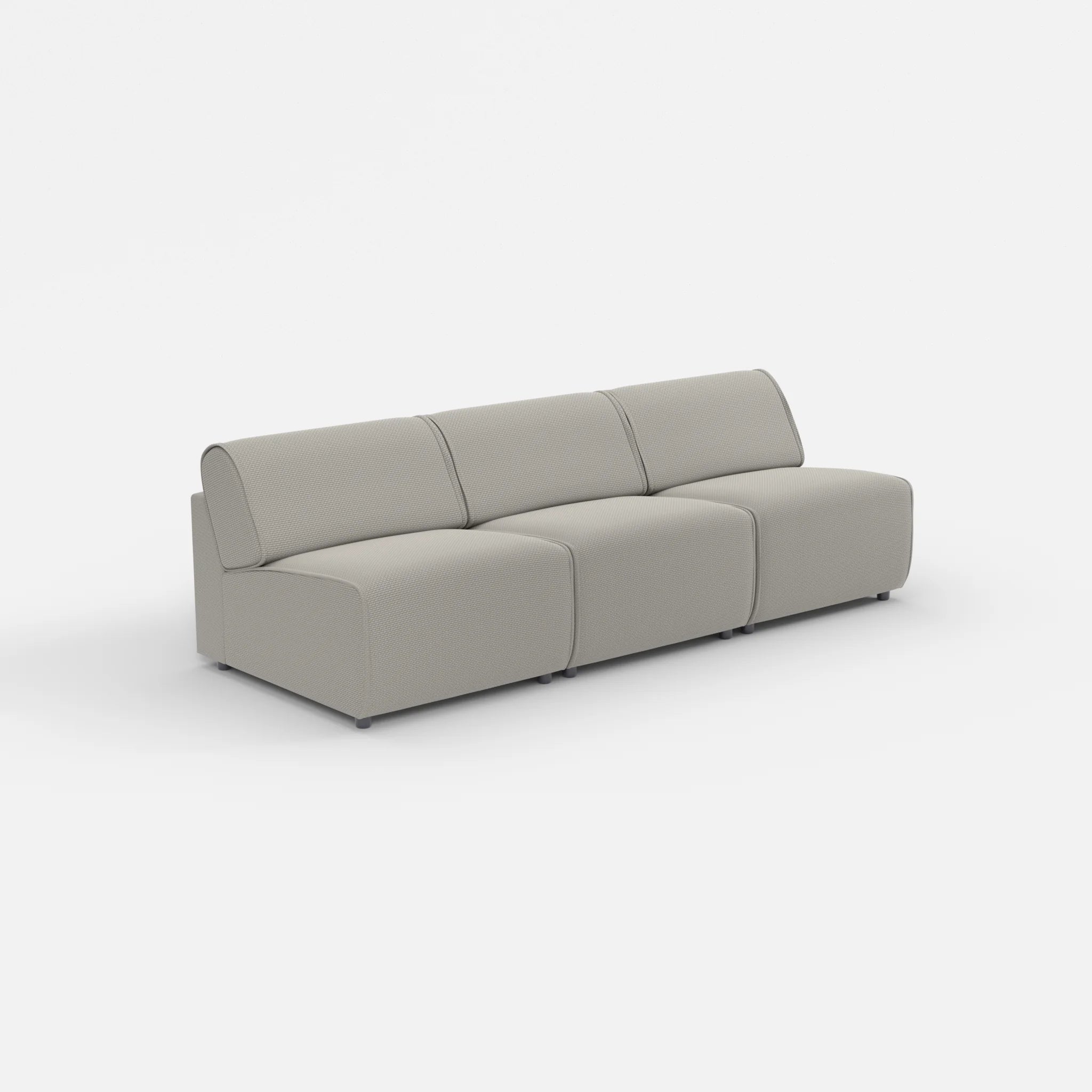 3 Sitzer Sofa Belleform ohne Armlehne 2 nabucco1003 in Hellgrau von der Seite