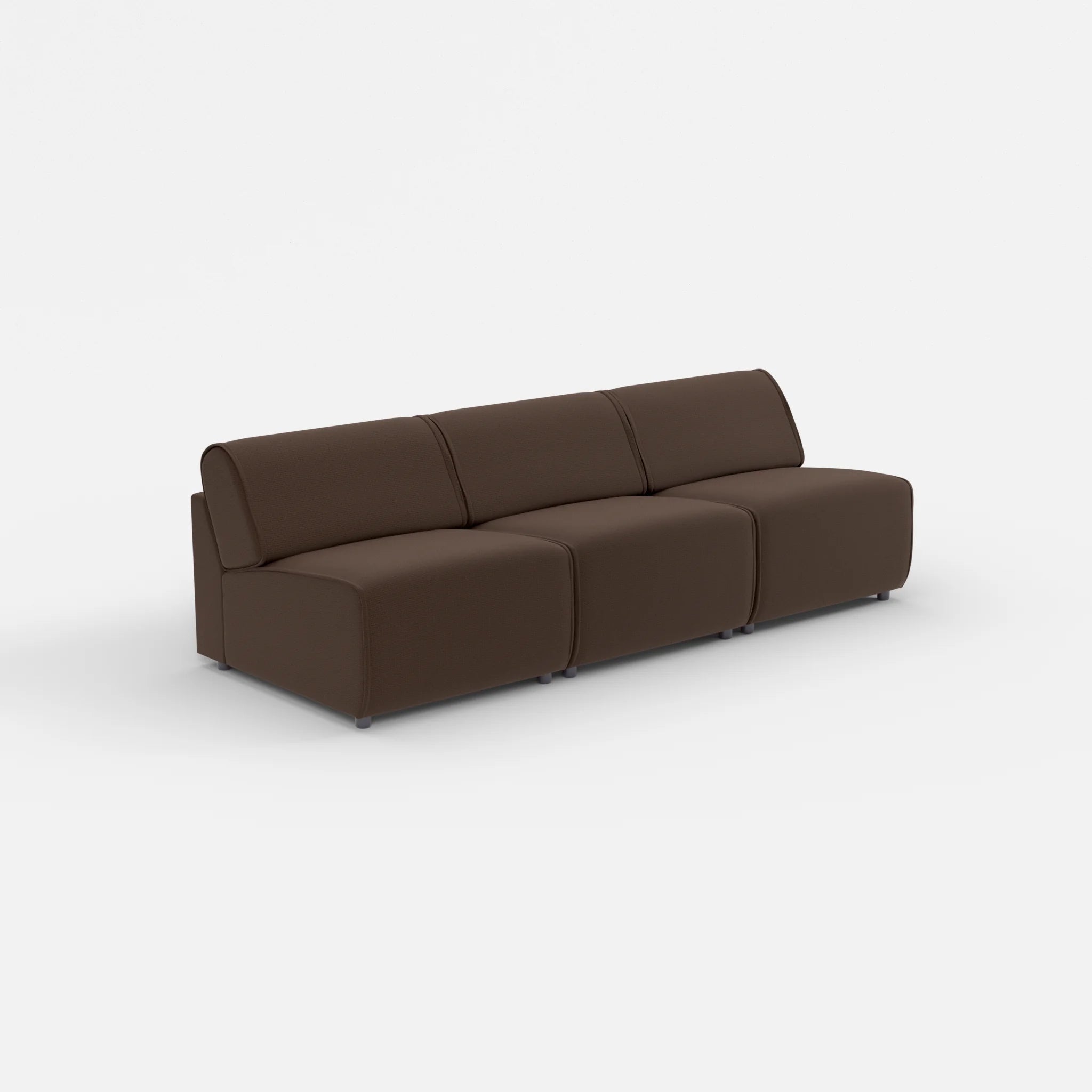3 Sitzer Sofa Belleform ohne Armlehne 2 nabucco2022 in Dunkelbraun von der Seite