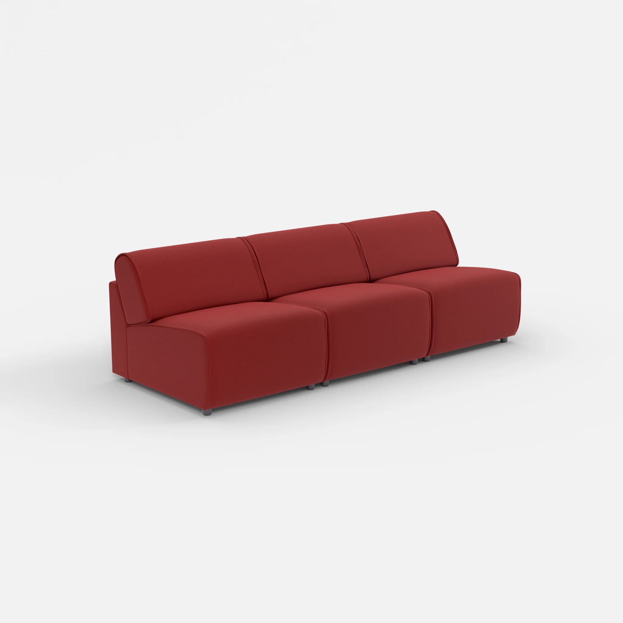 3 Sitzer Sofa Belleform ohne Armlehne 2 nabucco4021 in Rot von der Seite