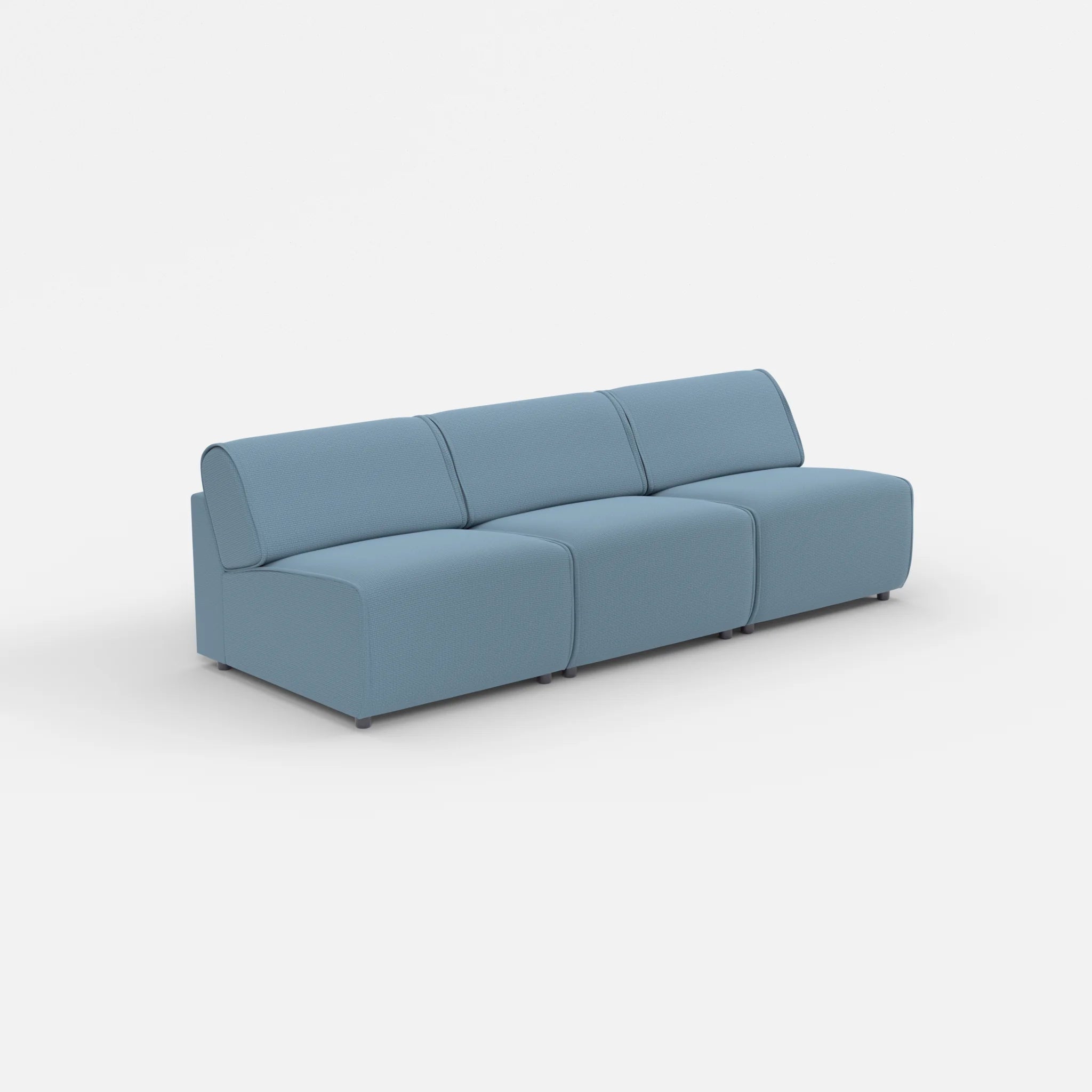 3 Sitzer Sofa Belleform ohne Armlehne 2 nabucco6043 in Blau von der Seite