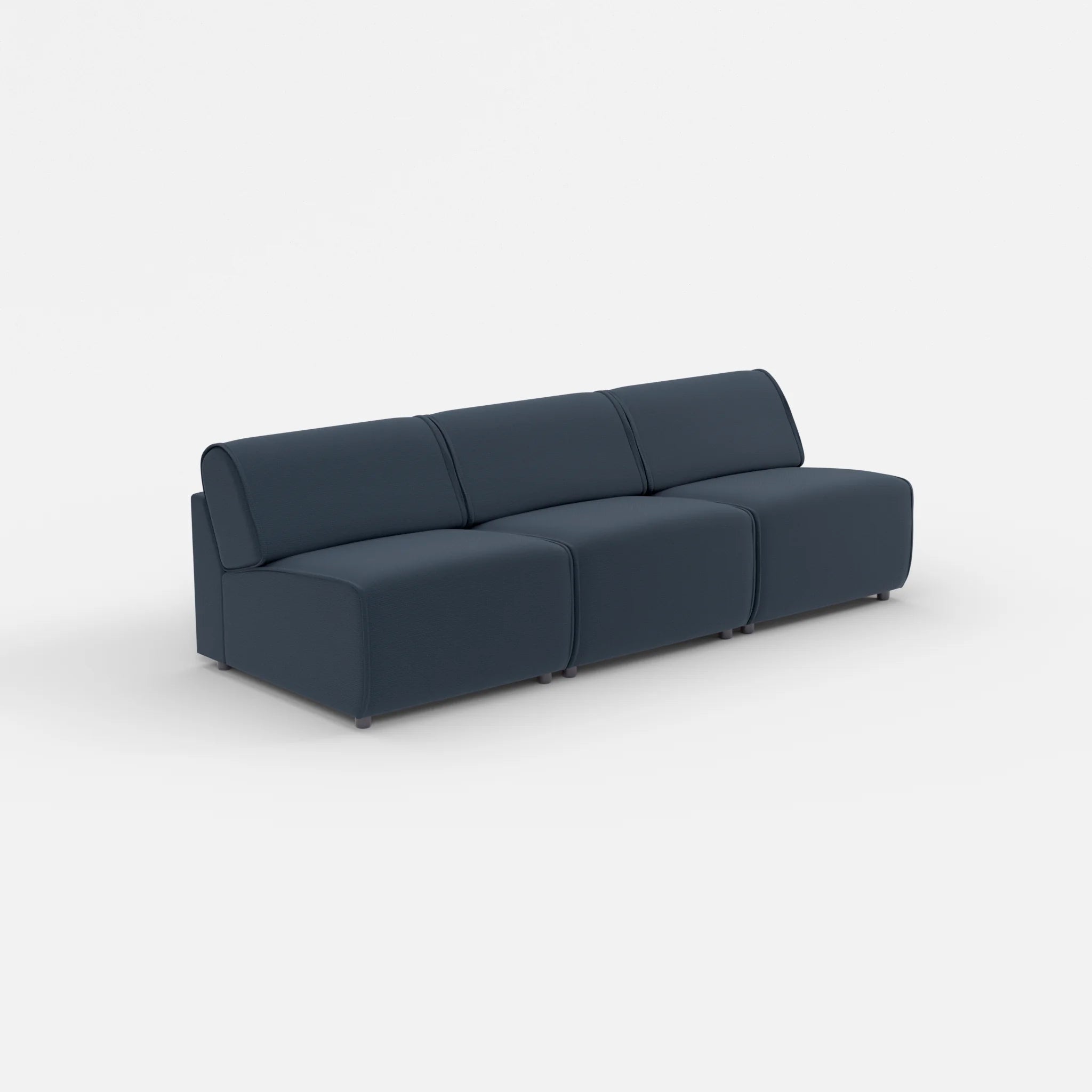 3 Sitzer Sofa Belleform ohne Armlehne 2 nabucco6098 in Dunkelblau von der Seite