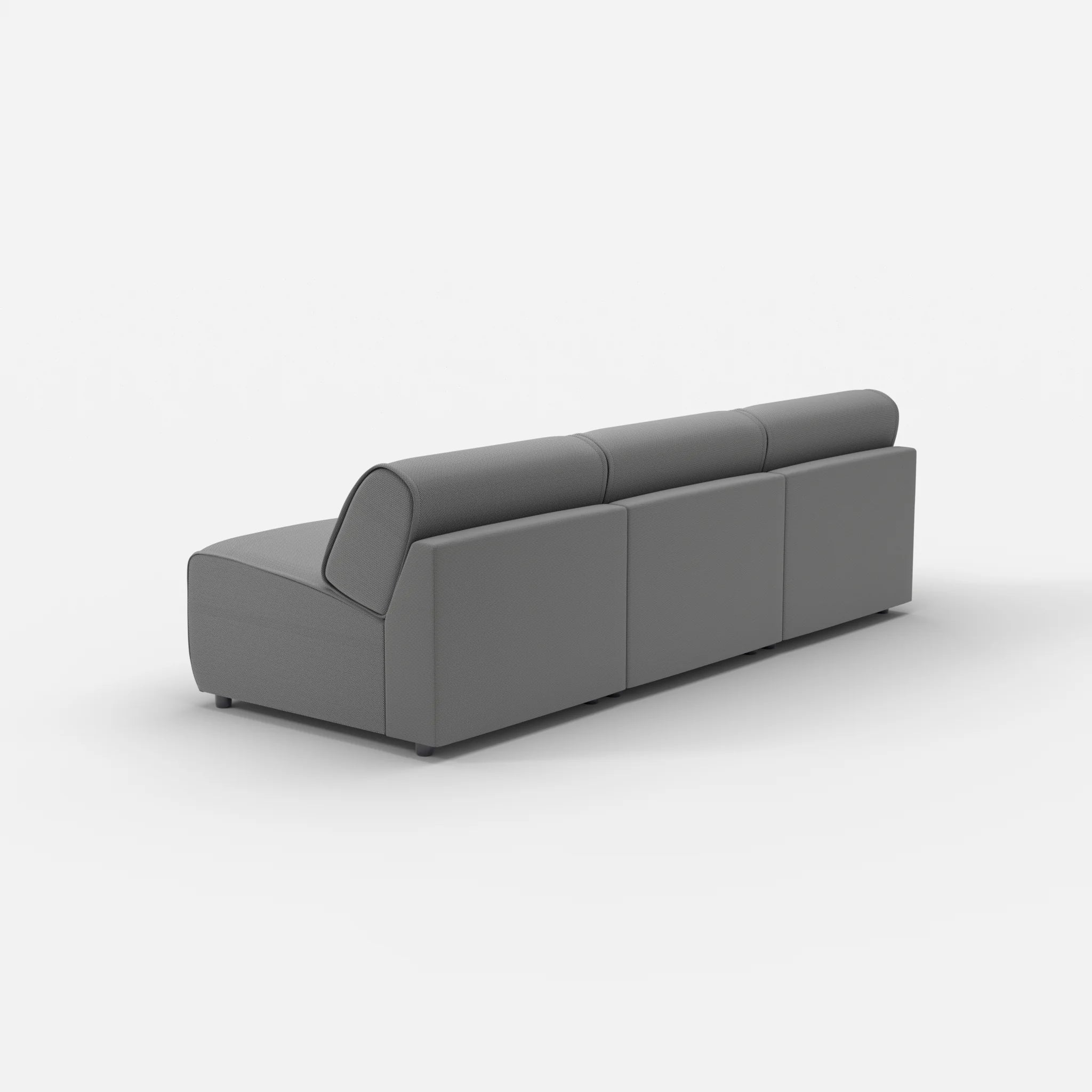 3 Sitzer Sofa Belleform ohne Armlehne 2 novumkies in Mittelgrau von hinten