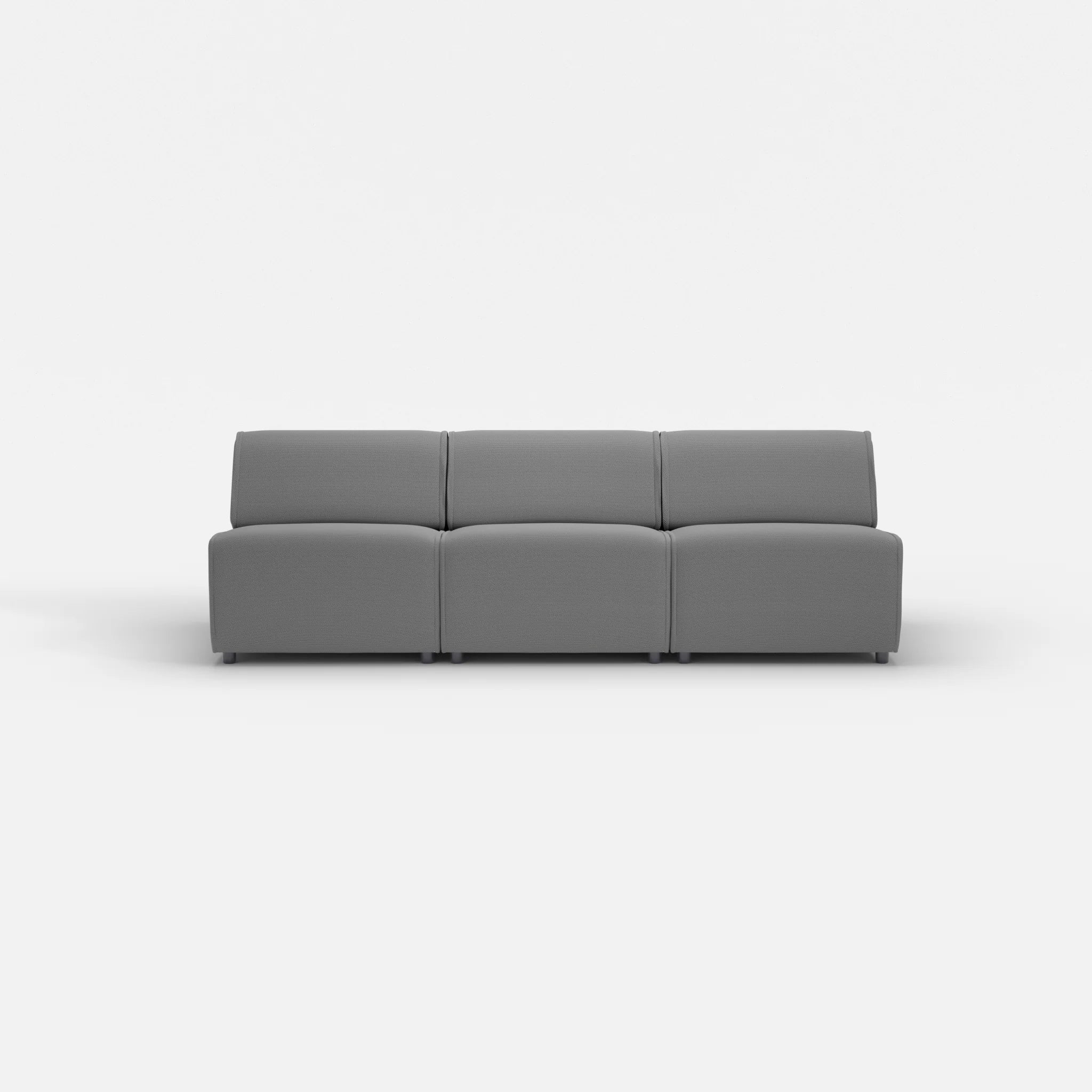 3 Sitzer Sofa Belleform ohne Armlehne 2 novumkies in Mittelgrau von vorne