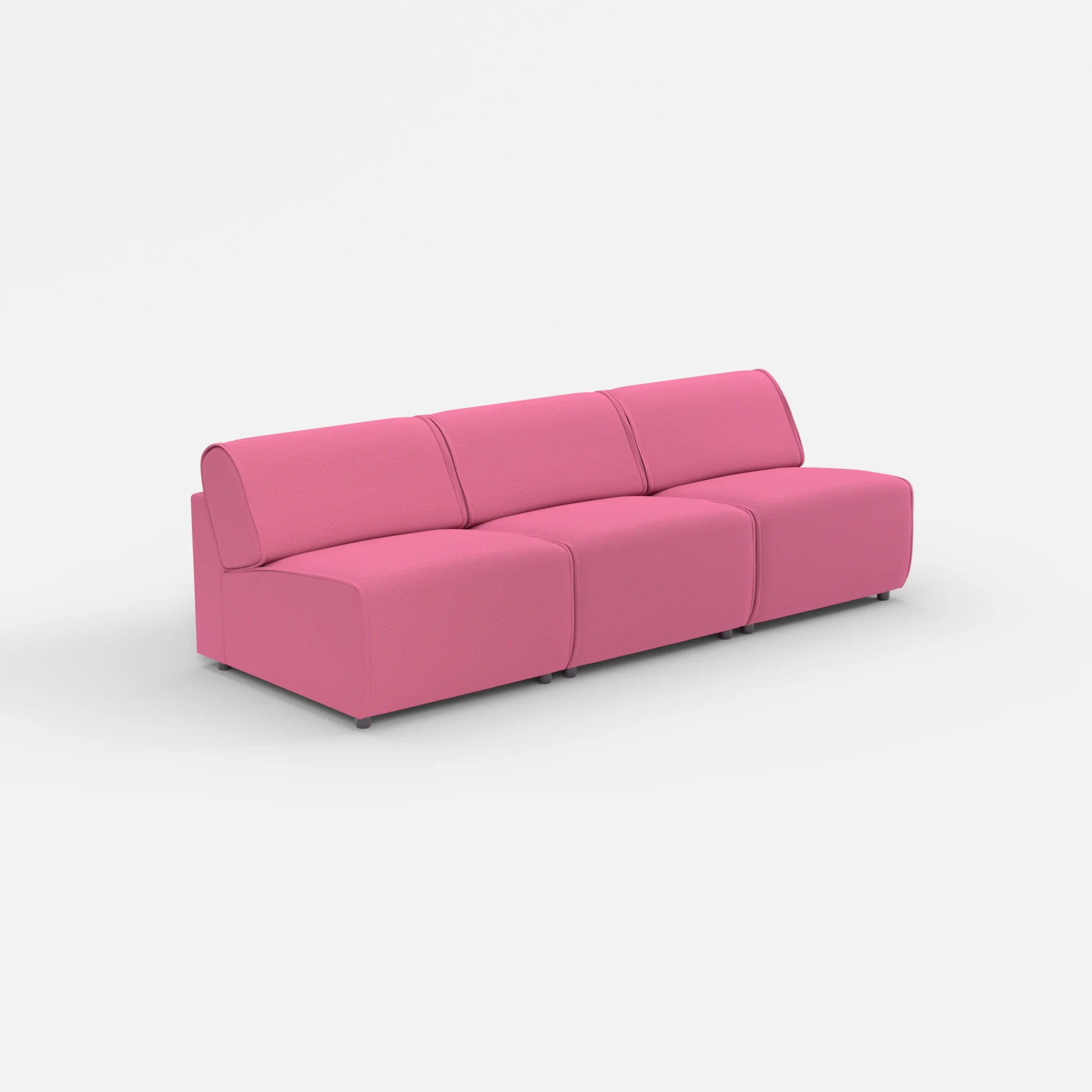 3 Sitzer Sofa Belleform ohne Armlehne 2 novumlitchi in Violett von der Seite