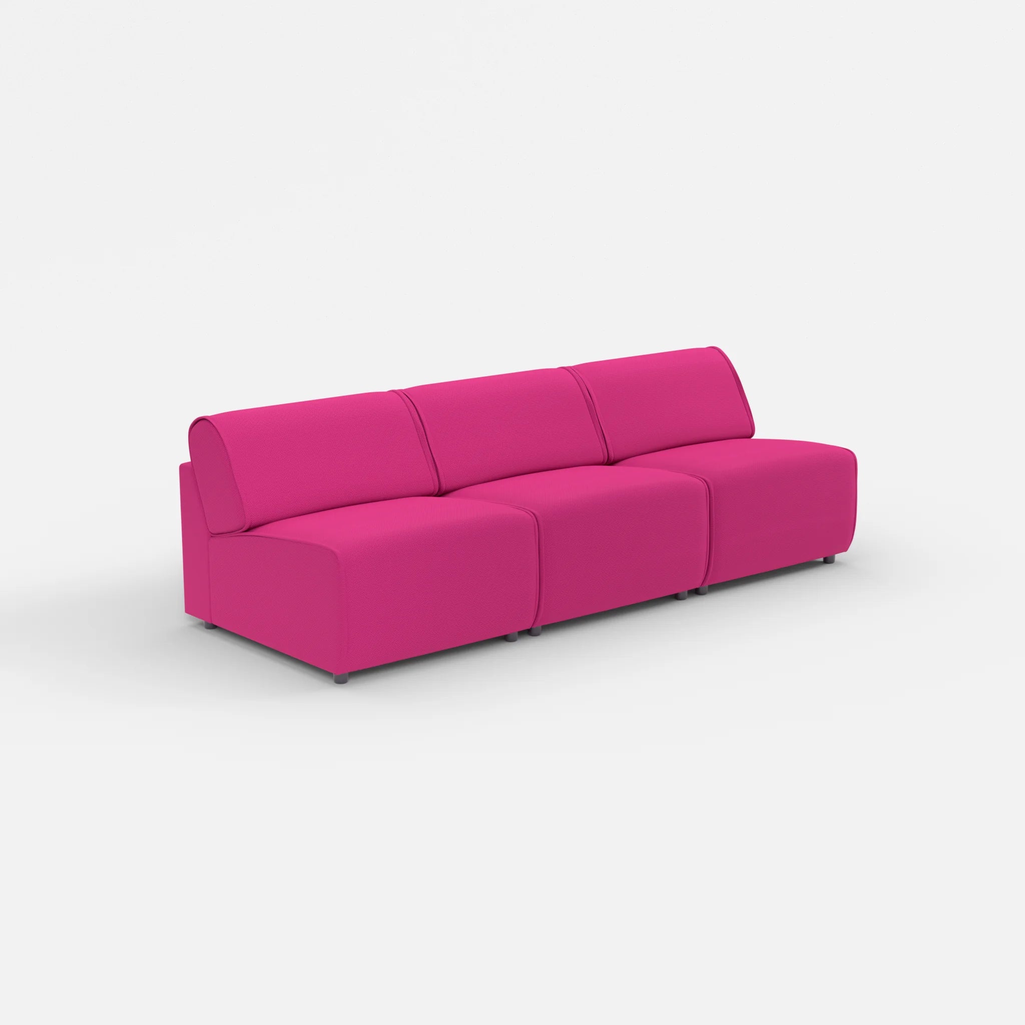 3 Sitzer Sofa Belleform ohne Armlehne 2 novummagenta in Magenta von der Seite