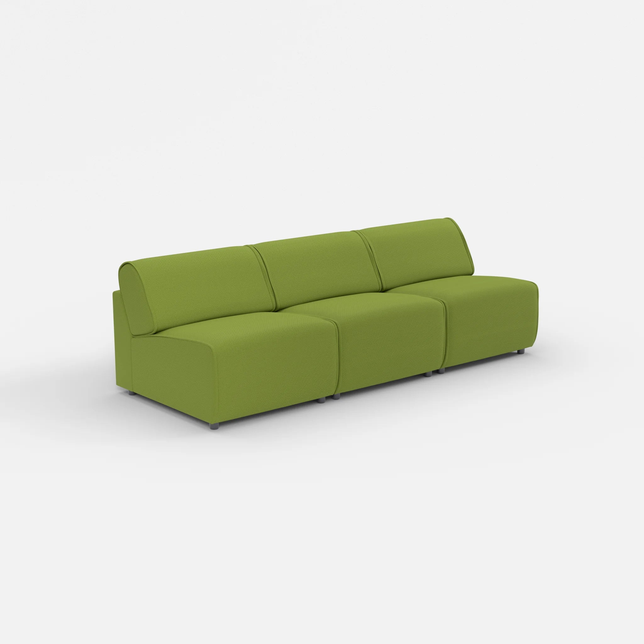 3 Sitzer Sofa Belleform ohne Armlehne 2 novummoss in Grün von der Seite