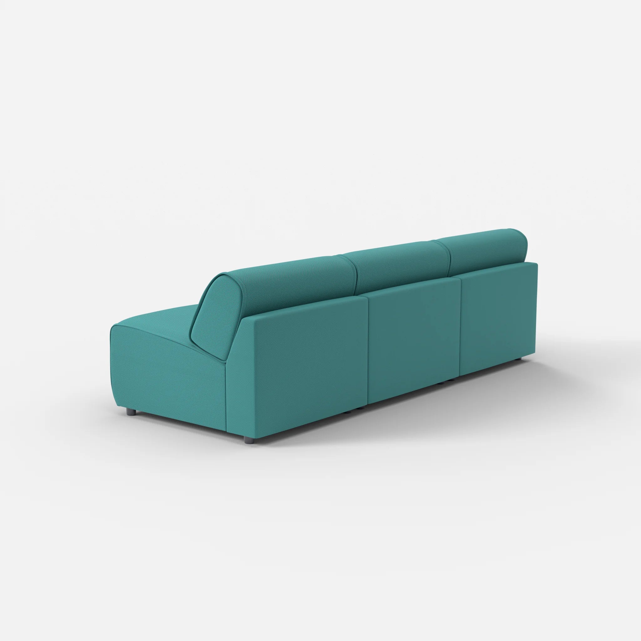 3 Sitzer Sofa Belleform ohne Armlehne 2 novumprisma in Türkis von hinten