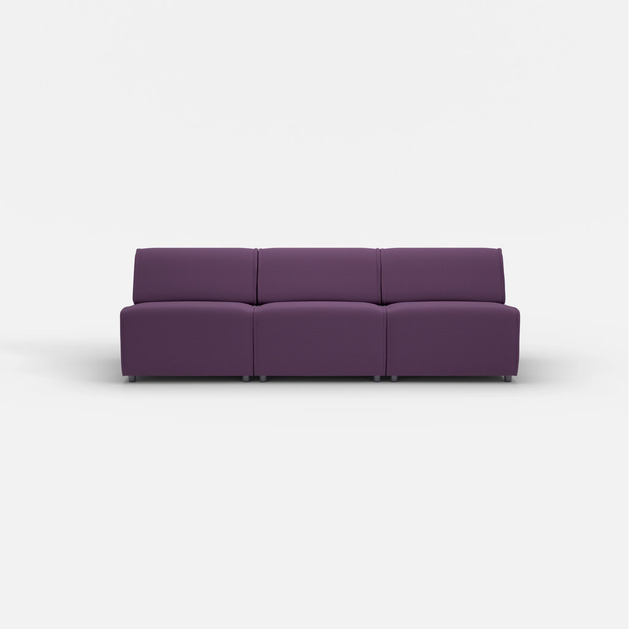 3 Sitzer Sofa Belleform ohne Armlehne 2 novumprune in Violett von vorne