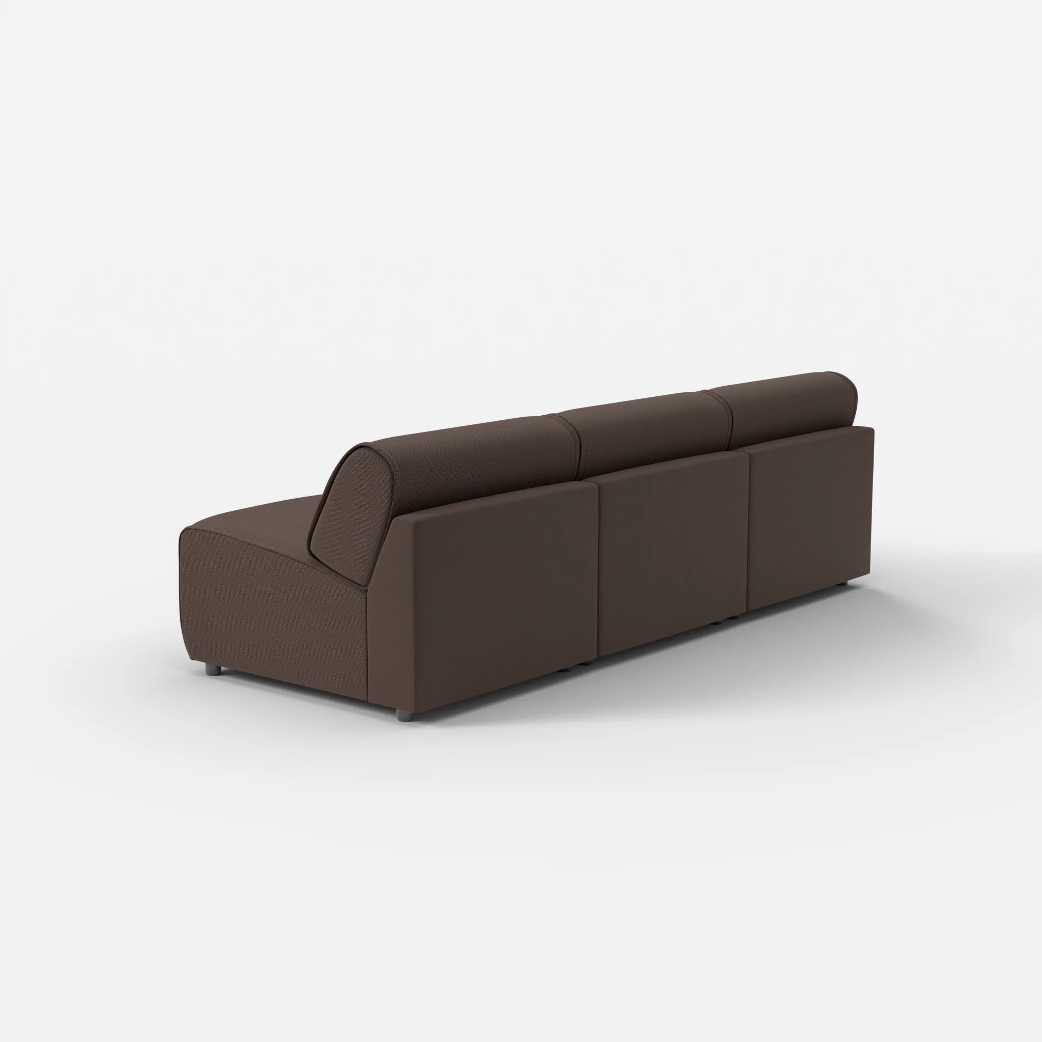 3 Sitzer Sofa Belleform ohne Armlehne 2 novumrosewood in Dunkelbraun von hinten