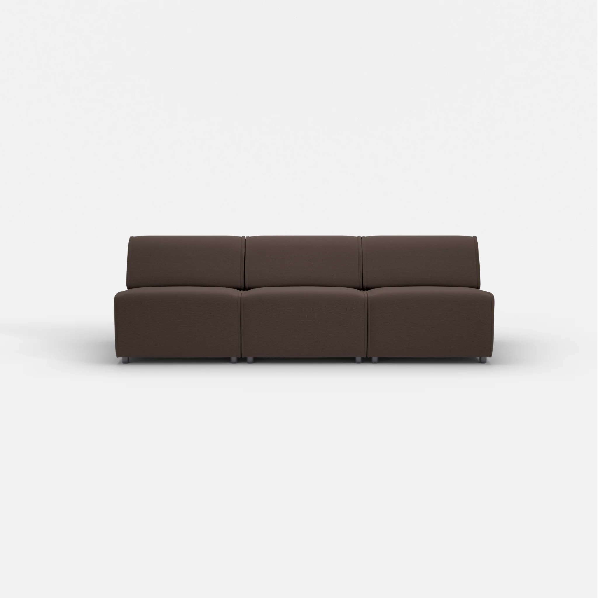 3 Sitzer Sofa Belleform ohne Armlehne 2 novumrosewood in Dunkelbraun von vorne