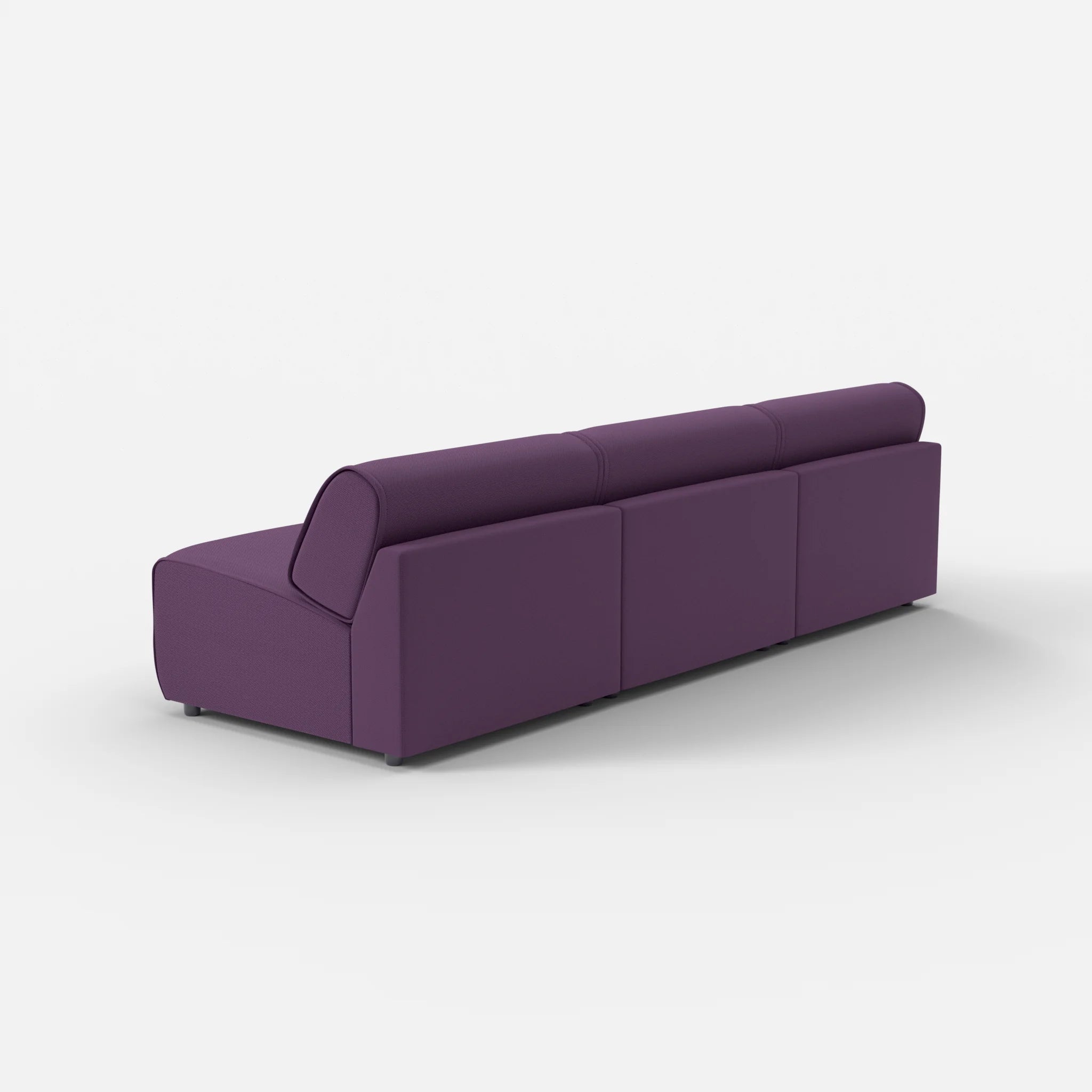 3 Sitzer Sofa Belleform ohne Armlehne 3 novumprune in Violett von hinten
