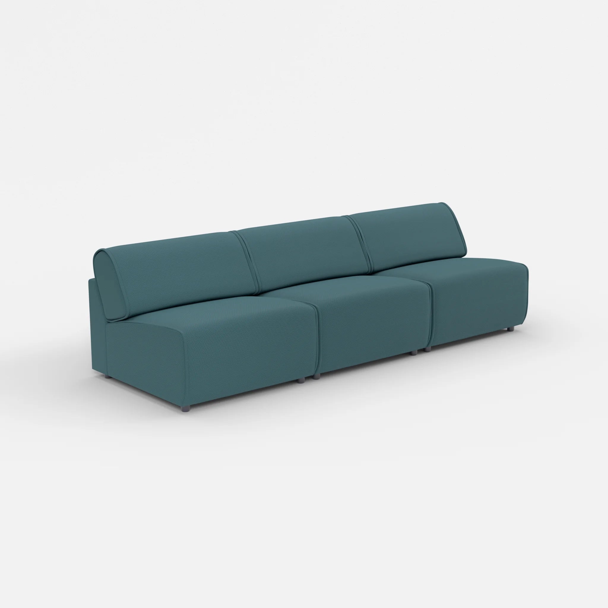 3 Sitzer Sofa Belleform ohne Armlehne 3 novumsamoa in Dunkelblau von der Seite