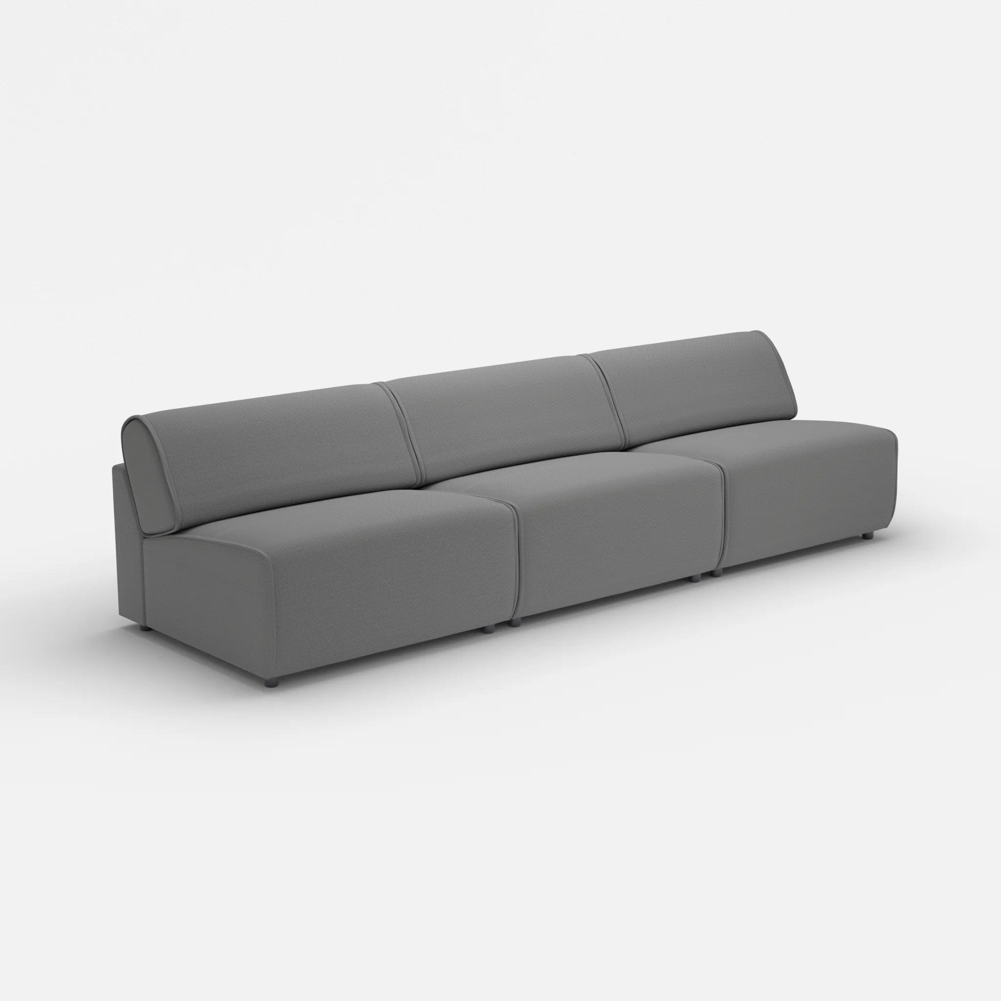 3 Sitzer Sofa Belleform ohne Armlehne 4 novumkies in Mittelgrau von der Seite