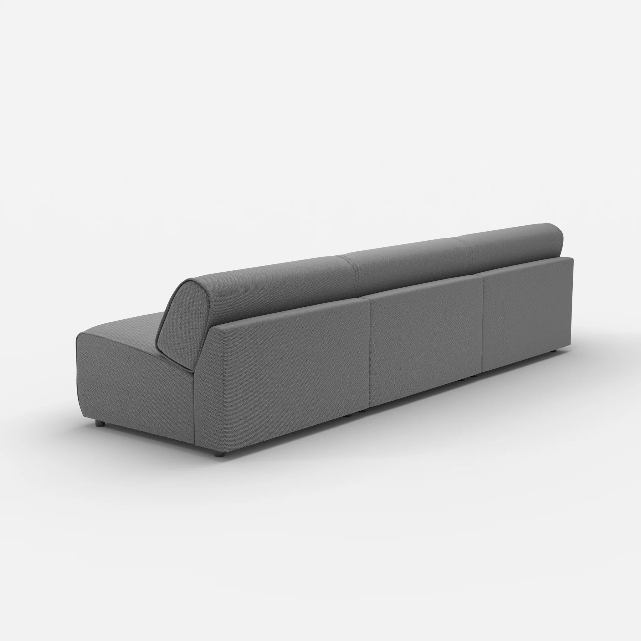 3 Sitzer Sofa Belleform ohne Armlehne 4 novumkies in Mittelgrau von hinten