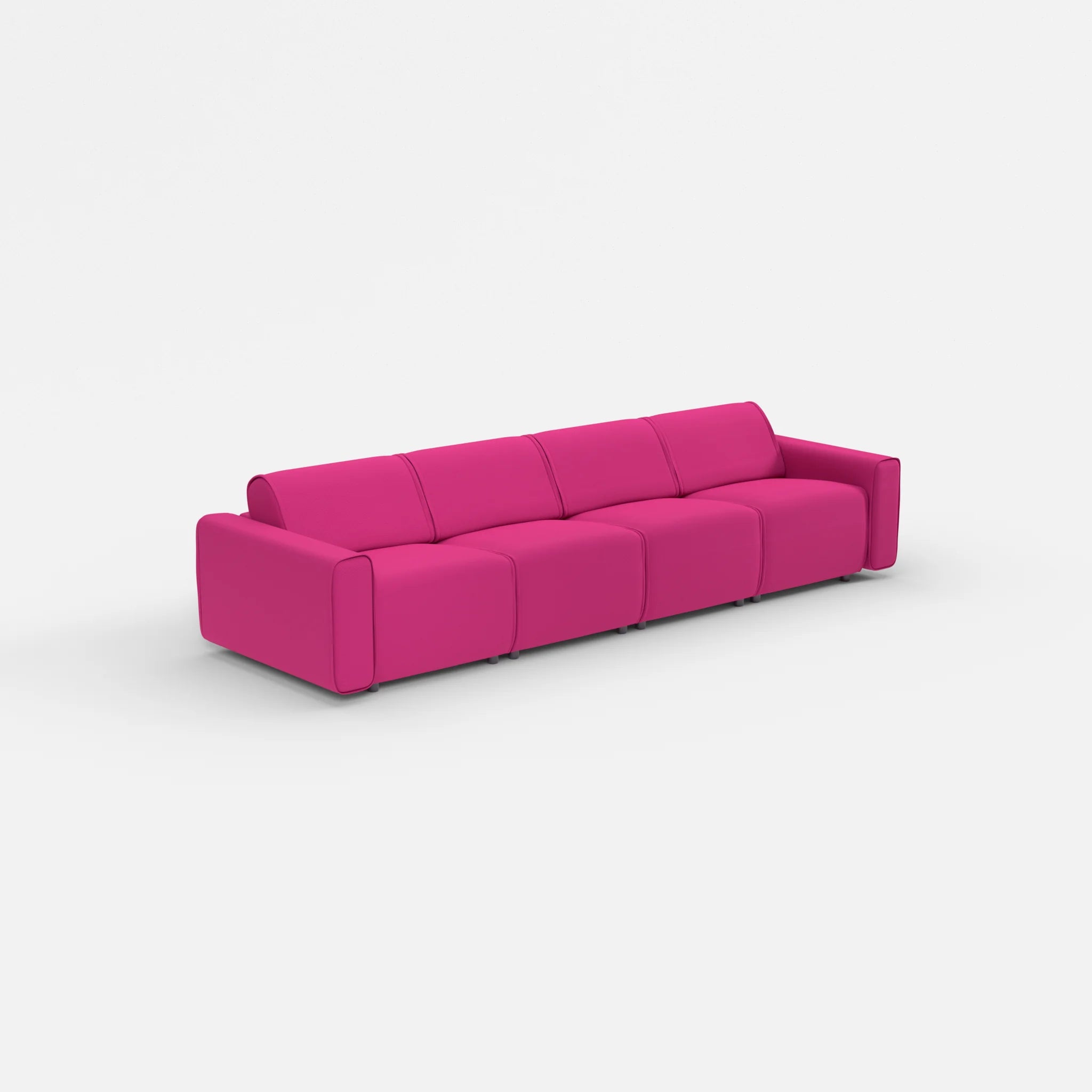 4 Sitzer Sofa Belleform mit breiter Armlehne 1 novummagenta in Magenta von der Seite
