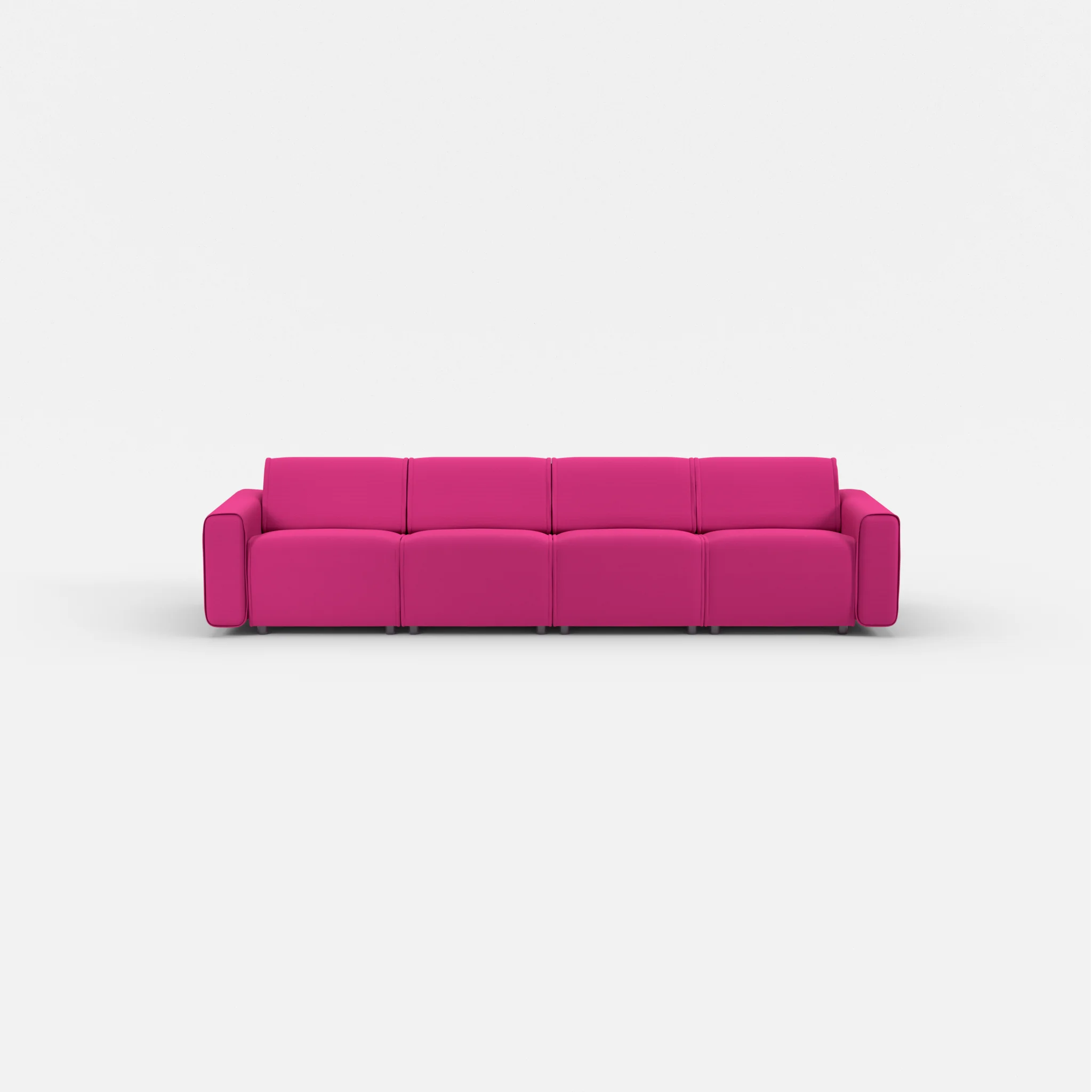 4 Sitzer Sofa Belleform mit breiter Armlehne 1 novummagenta in Magenta von vorne