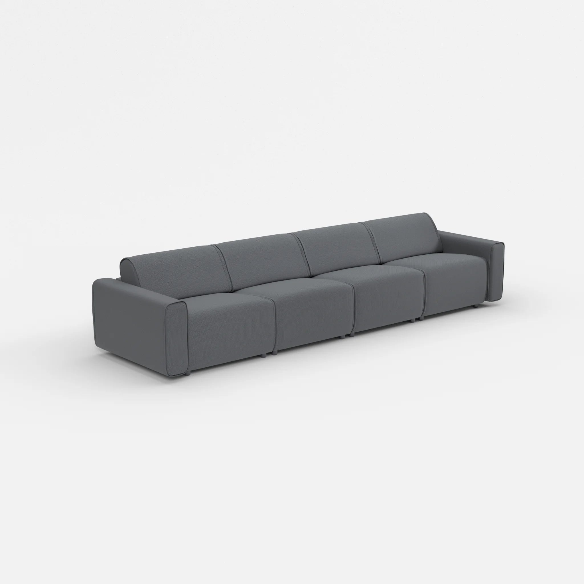 4 Sitzer Sofa Belleform mit breiter Armlehne 2 credoasphalt in Anthrazit von der Seite
