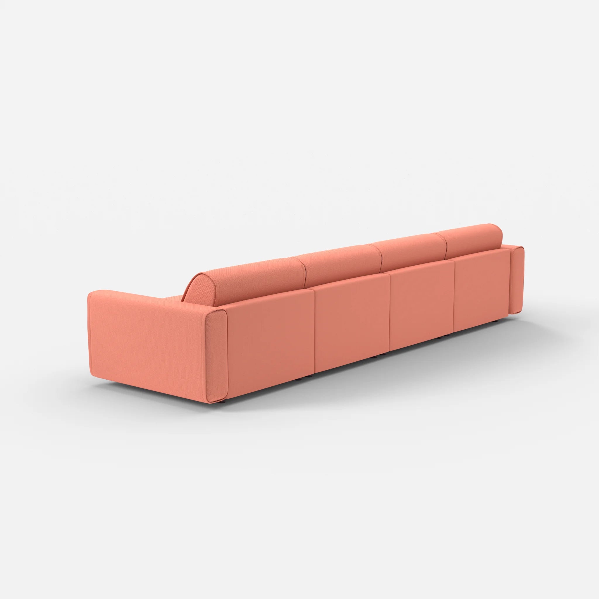 4 Sitzer Sofa Belleform mit breiter Armlehne 2 credograpefruit in Coral von hinten