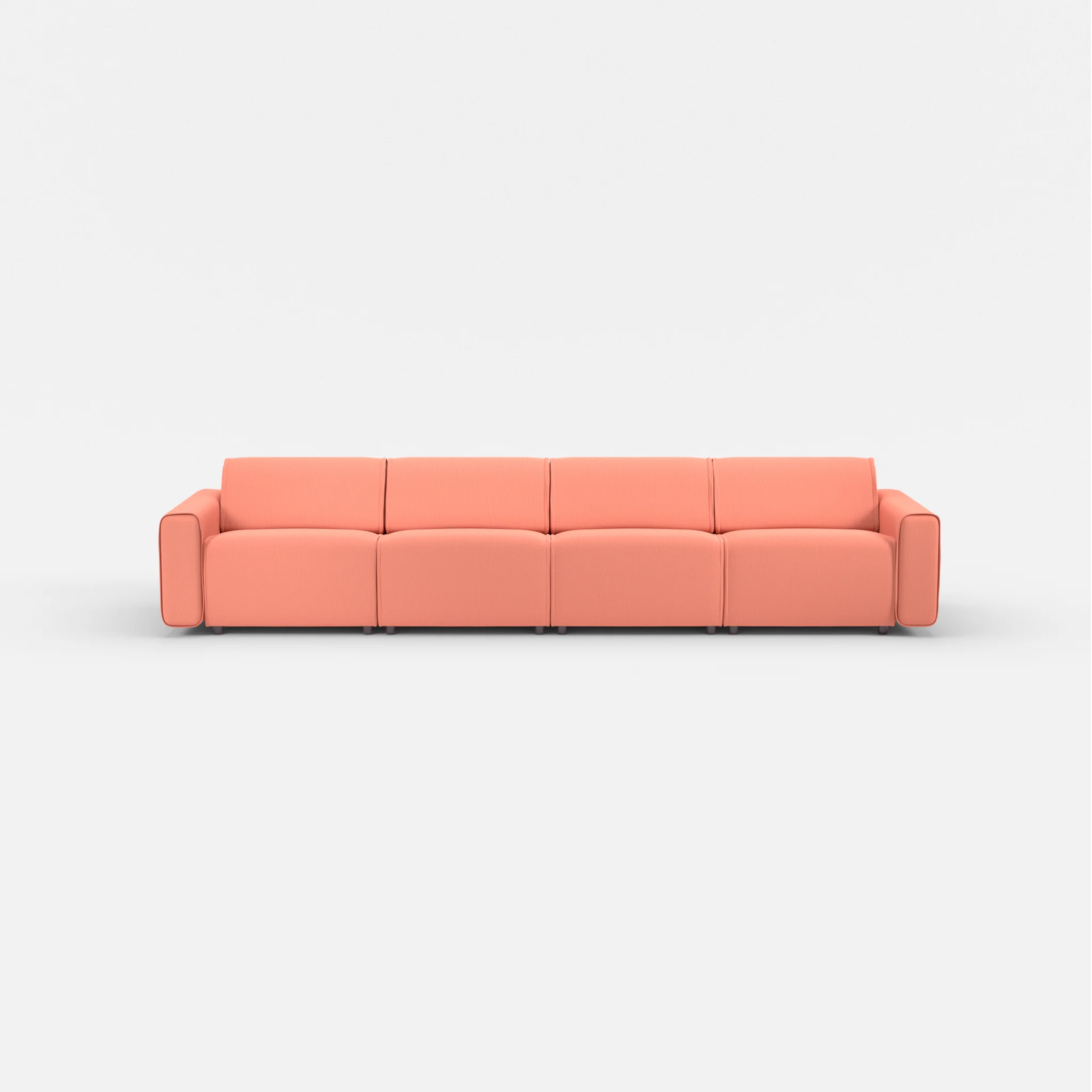 4 Sitzer Sofa Belleform mit breiter Armlehne 2 credograpefruit in Coral von vorne
