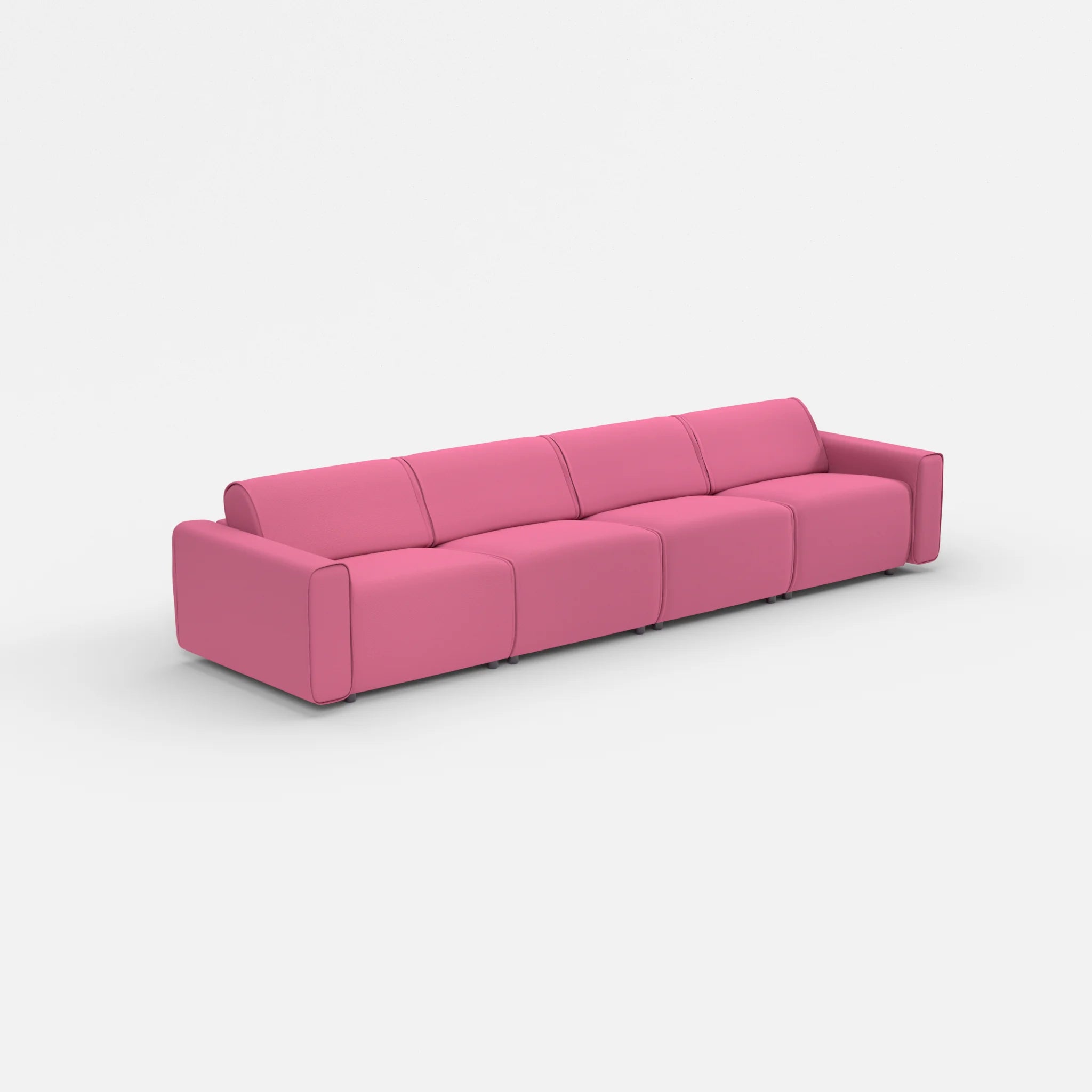 4 Sitzer Sofa Belleform mit breiter Armlehne 2 novumlitchi in Violett von der Seite