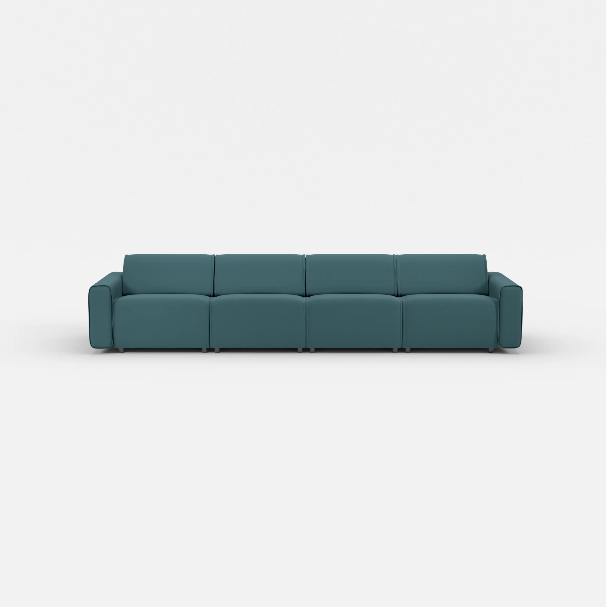 4 Sitzer Sofa Belleform mit breiter Armlehne 2 novumsamoa in Dunkelblau von vorne
