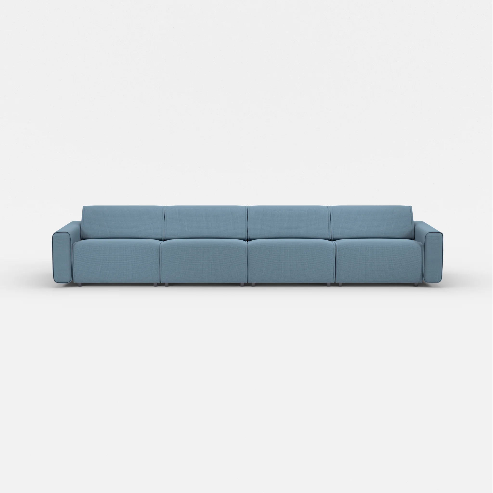4 Sitzer Sofa Belleform mit breiter Armlehne 3 nabucco6043 in Blau von vorne