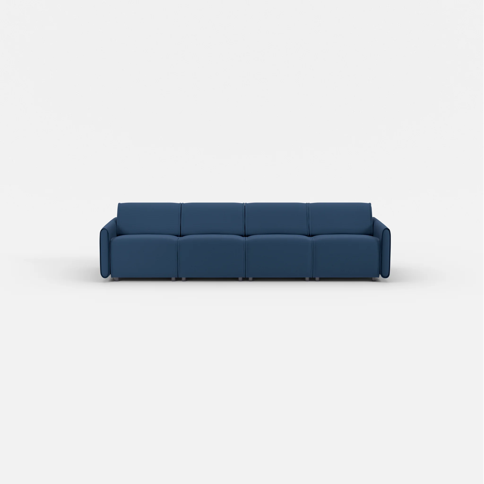 4 Sitzer Sofa Belleform mit schmaler Armlehne 1 novumamur in Navy von vorne