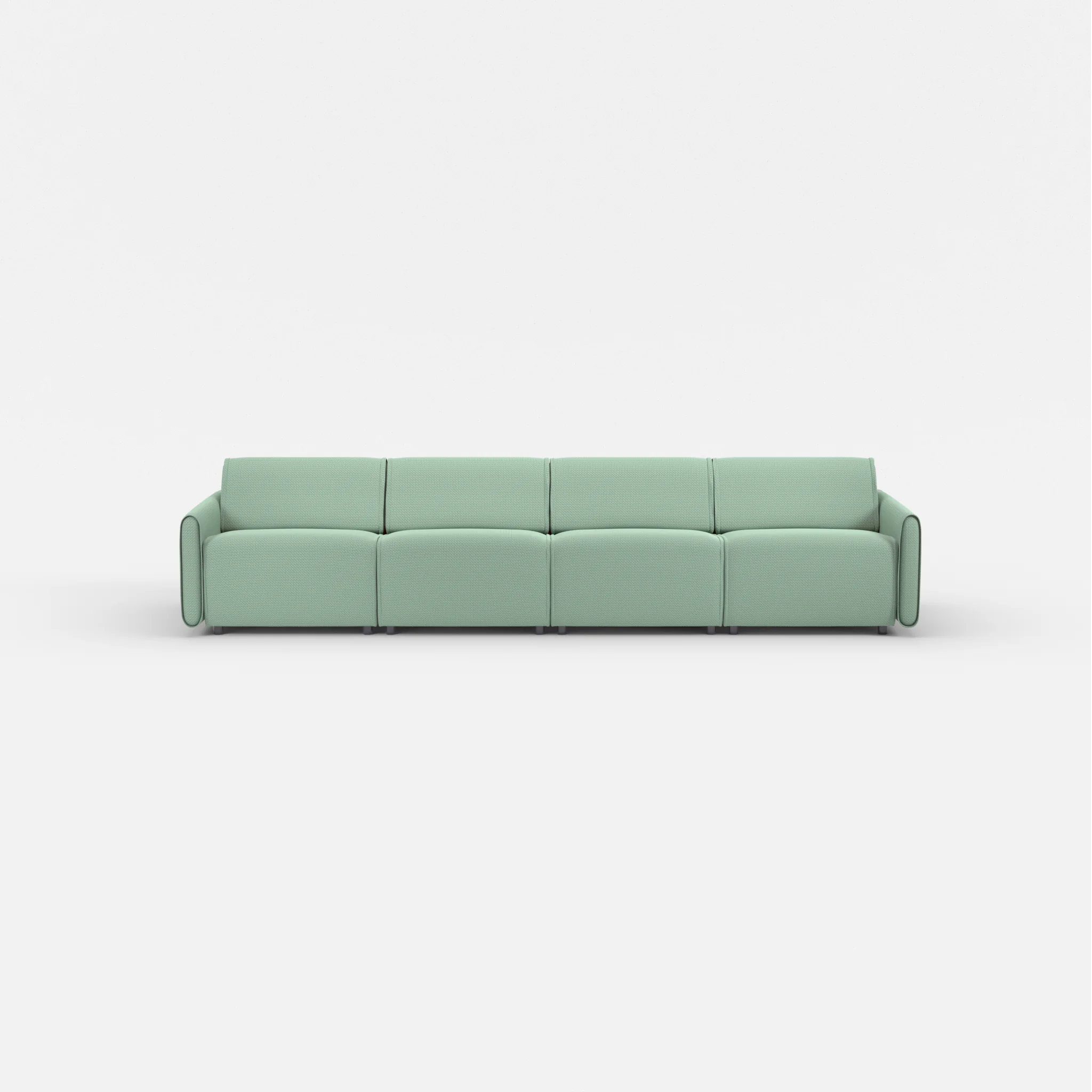 4 Sitzer Sofa Belleform mit schmaler Armlehne 2 nabucco7030 in Türkis von vorne