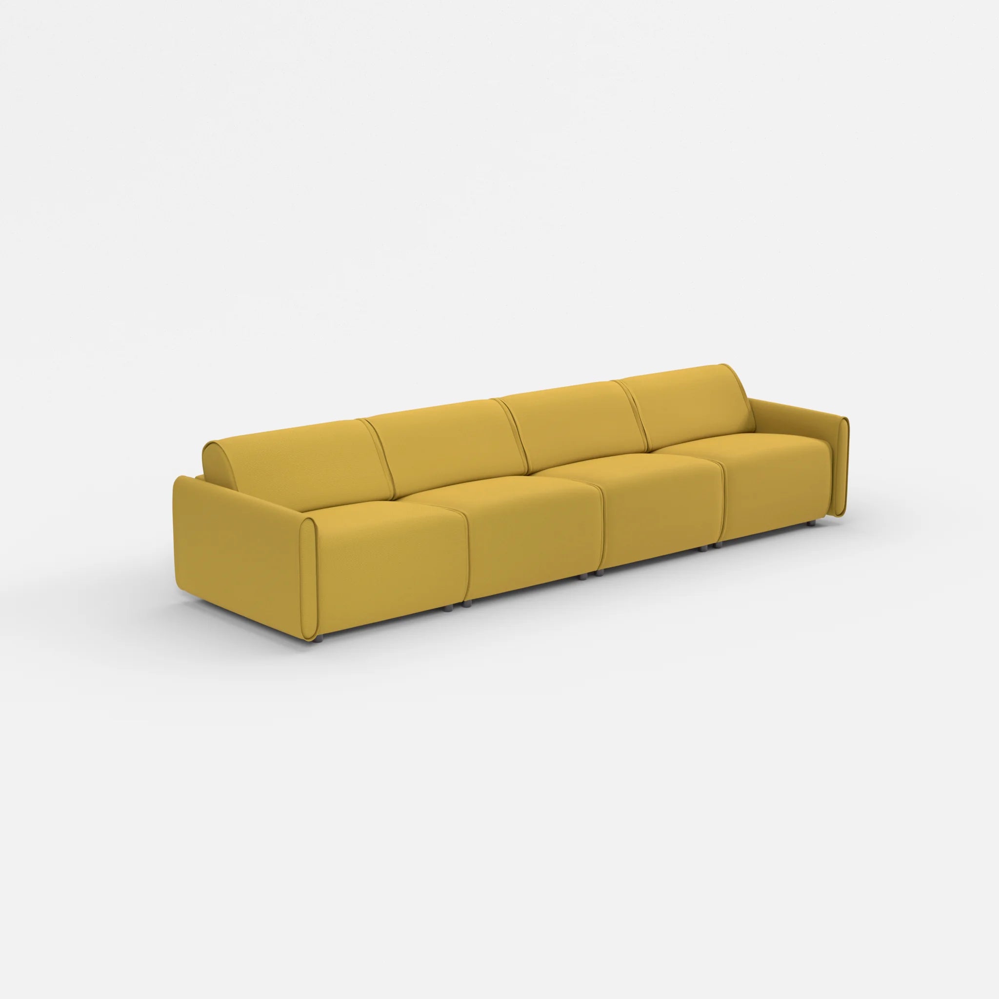 4 Sitzer Sofa Belleform mit schmaler Armlehne 2 novumtivoli in Hellgrün von der Seite