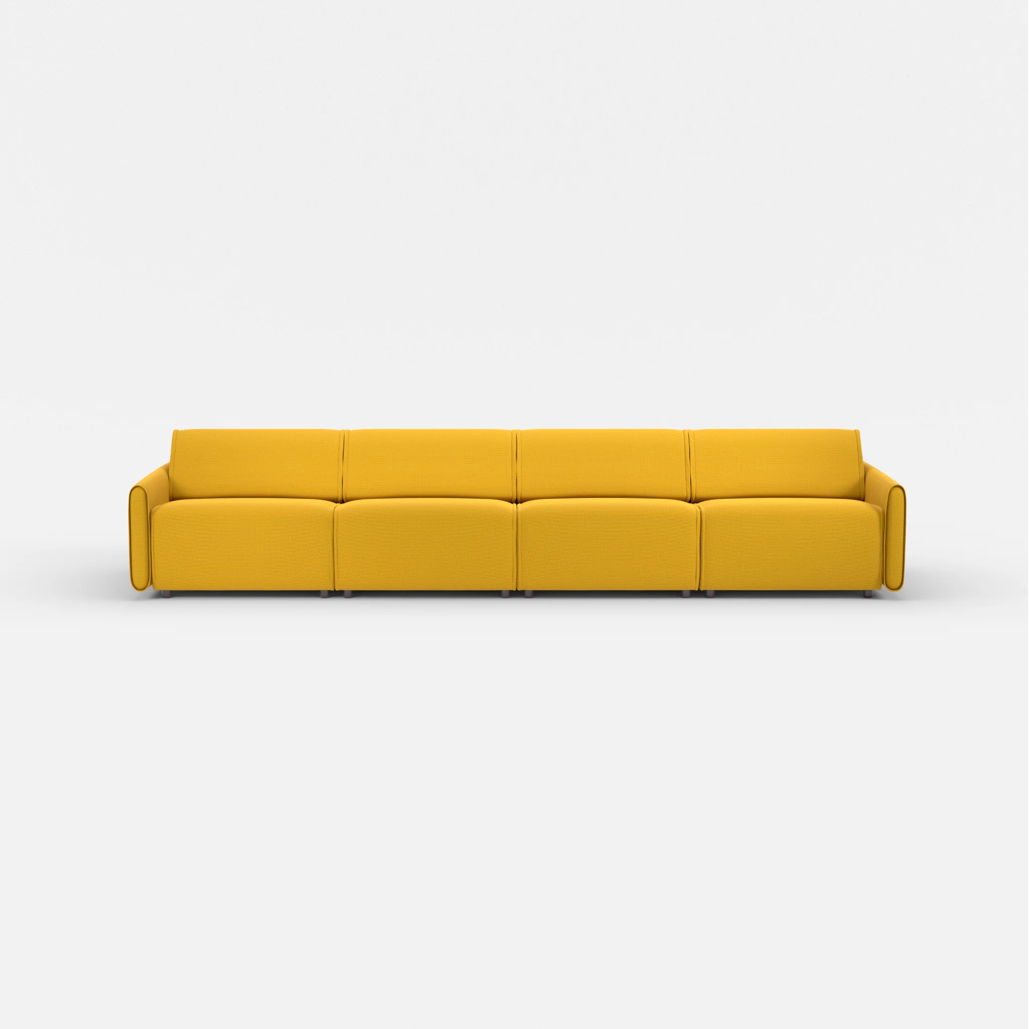 4 Sitzer Sofa Belleform mit schmaler Armlehne 3 nabucco3019 in Curry von vorne