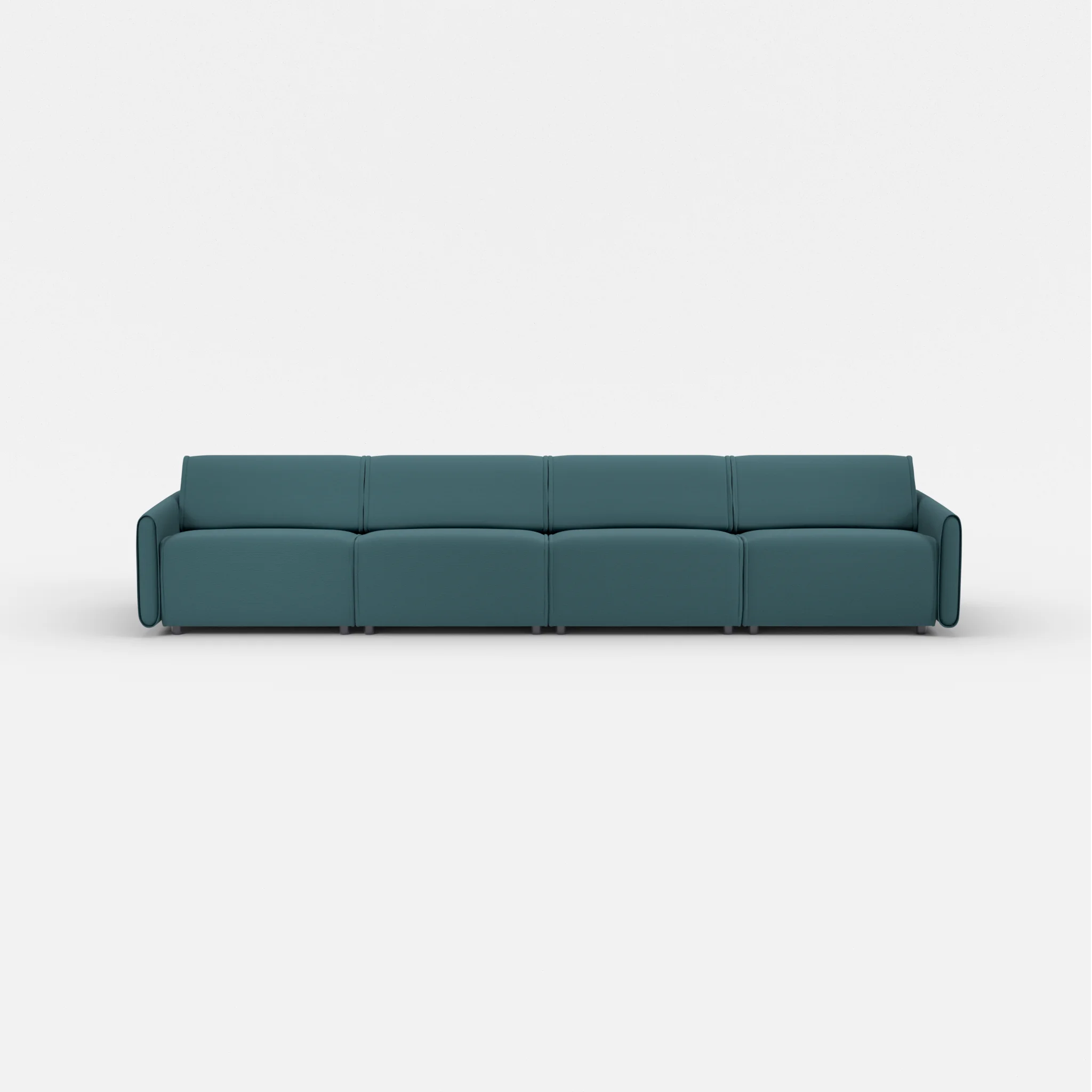 4 Sitzer Sofa Belleform mit schmaler Armlehne 3 novumsamoa in Dunkelblau von vorne