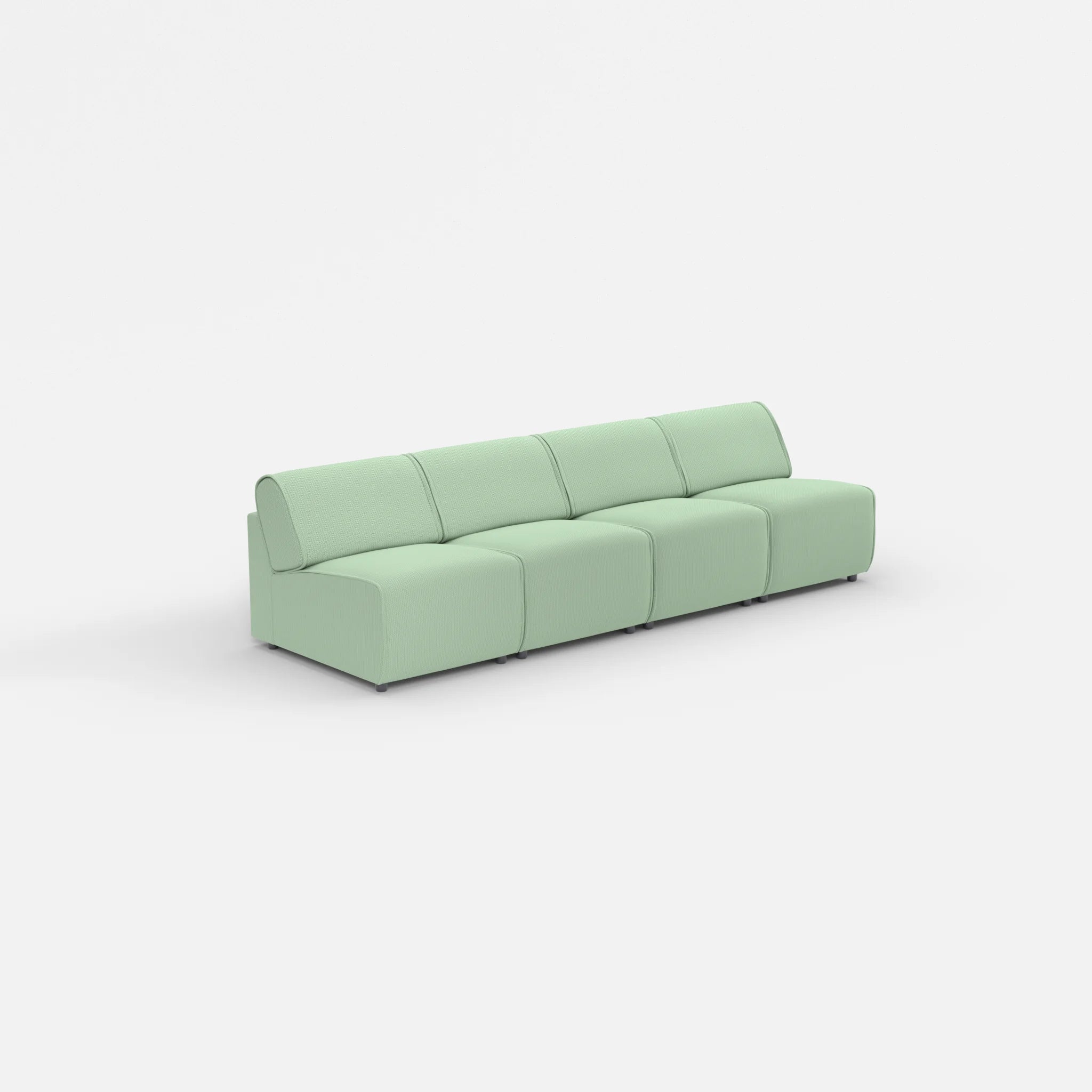 4 Sitzer Sofa Belleform ohne Armlehne 1 credoaloe in Hellgrün von der Seite