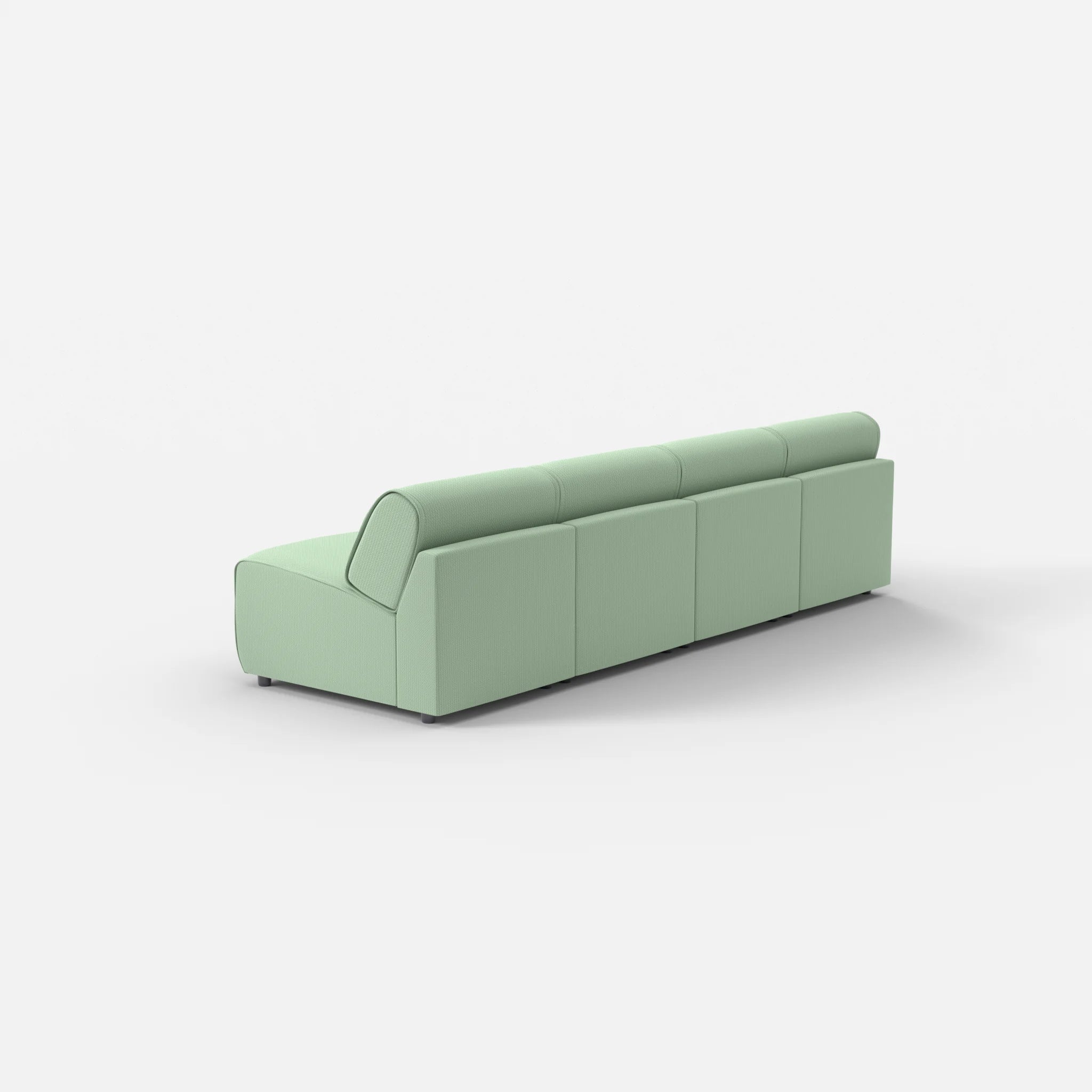 4 Sitzer Sofa Belleform ohne Armlehne 1 credoaloe in Hellgrün von hinten