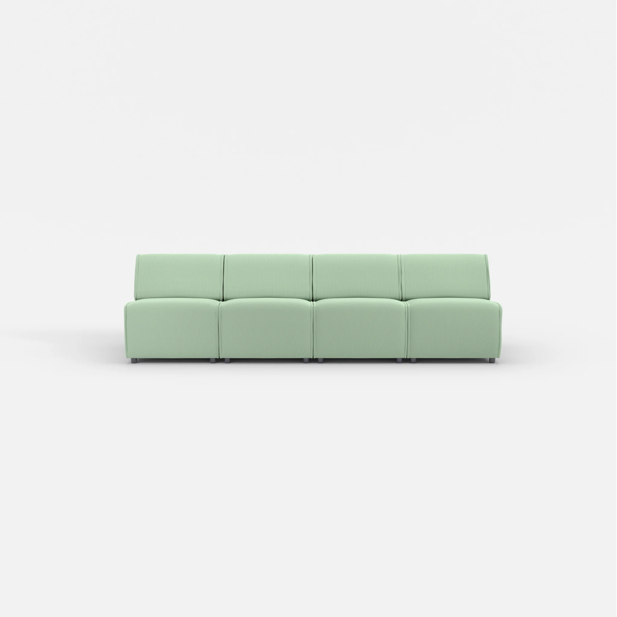 4 Sitzer Sofa Belleform ohne Armlehne 1 credoaloe in Hellgrün von vorne