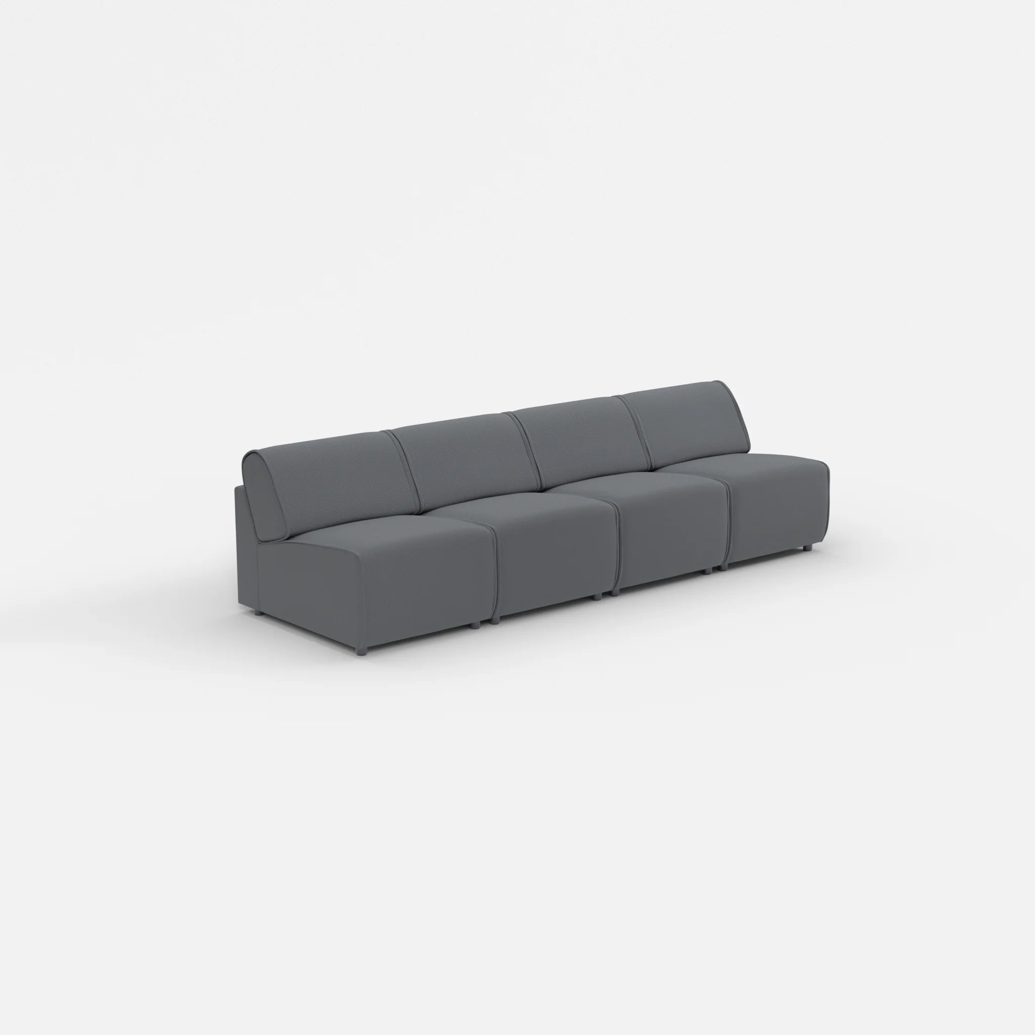 4 Sitzer Sofa Belleform ohne Armlehne 1 credoasphalt in Anthrazit von der Seite