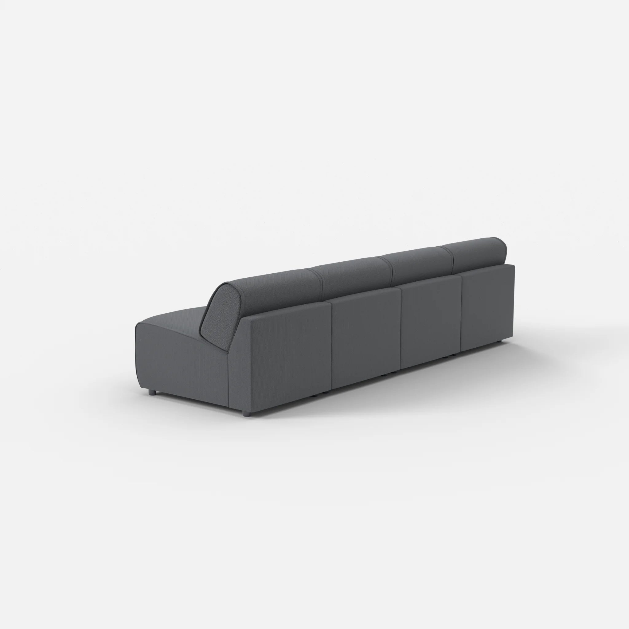 4 Sitzer Sofa Belleform ohne Armlehne 1 credoasphalt in Anthrazit von hinten