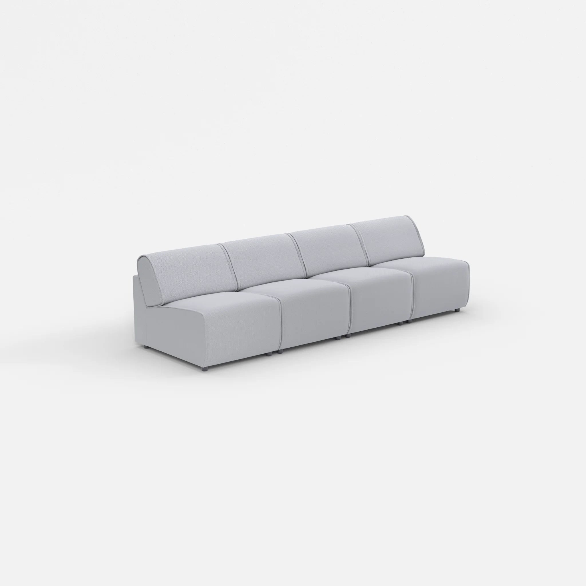 4 Sitzer Sofa Belleform ohne Armlehne 1 credochalk in Hellgrau von der Seite