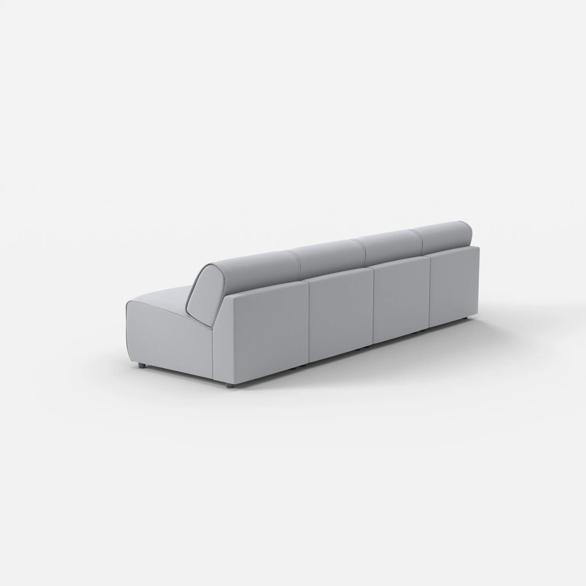 4 Sitzer Sofa Belleform ohne Armlehne 1 credochalk in Hellgrau von hinten