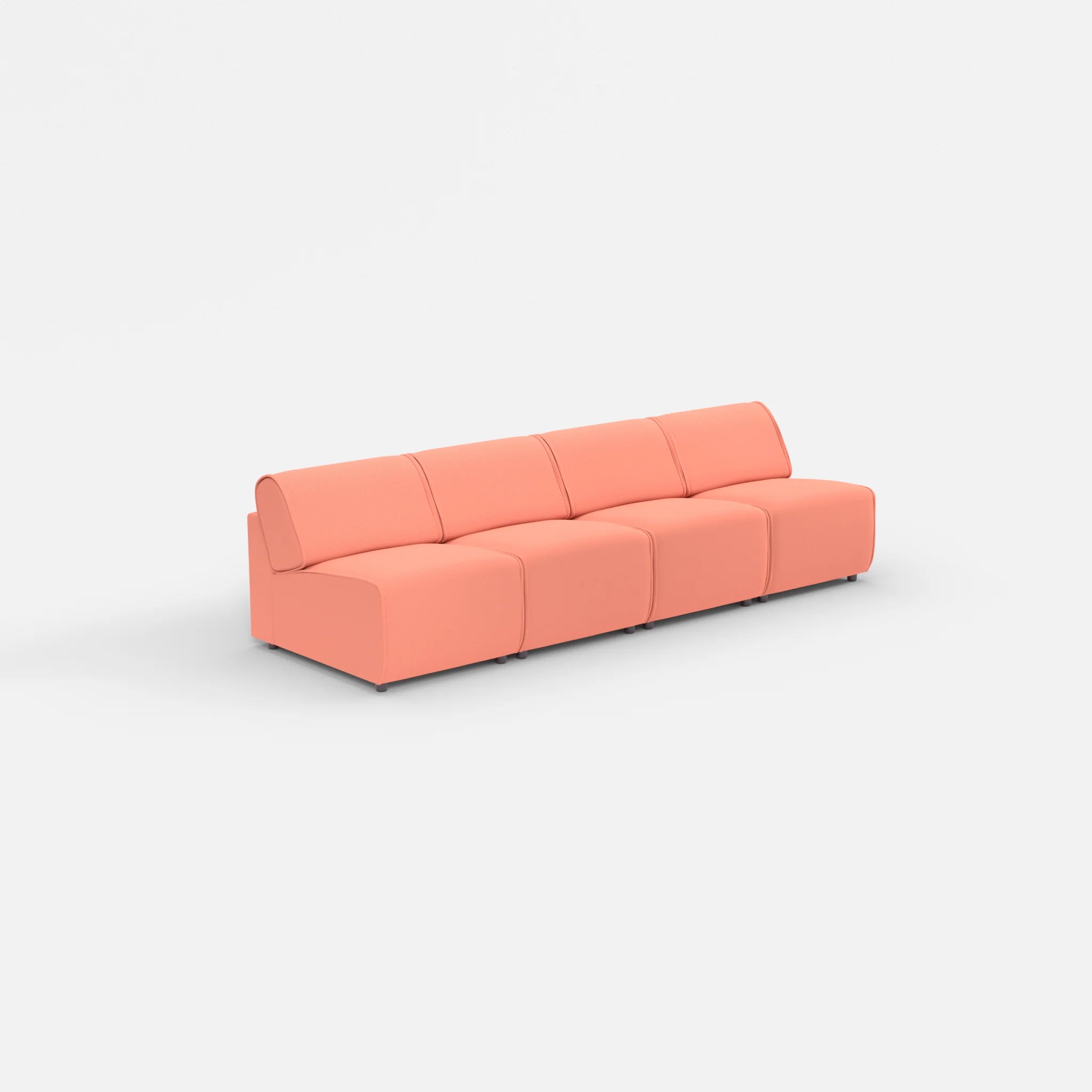 4 Sitzer Sofa Belleform ohne Armlehne 1 credograpefruit in Coral von der Seite